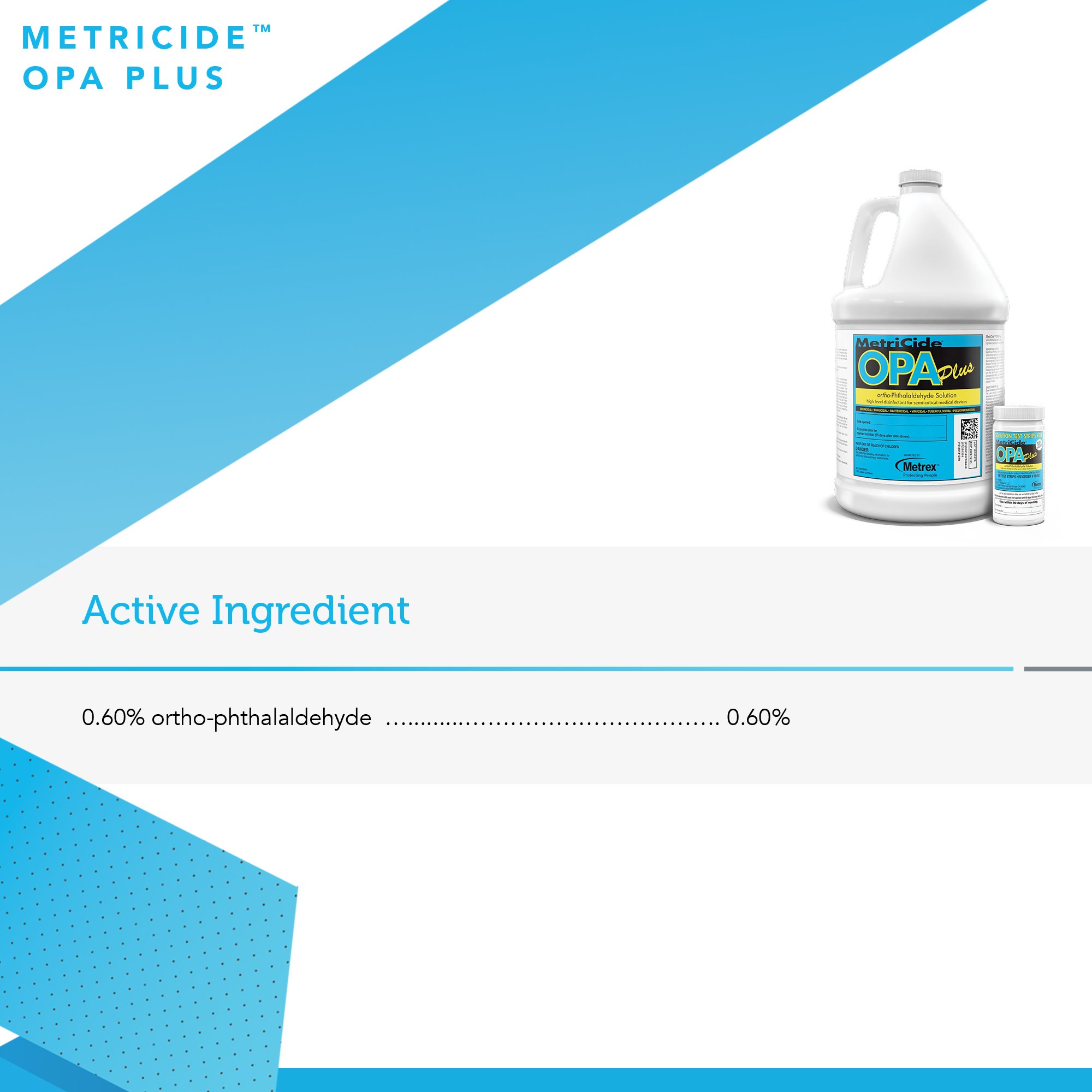Metrex Research 10-6000 - MetriCide® OPA Plus OPA High-Level Disinfectant,1 gal Jug - 1/Each, 4/Case