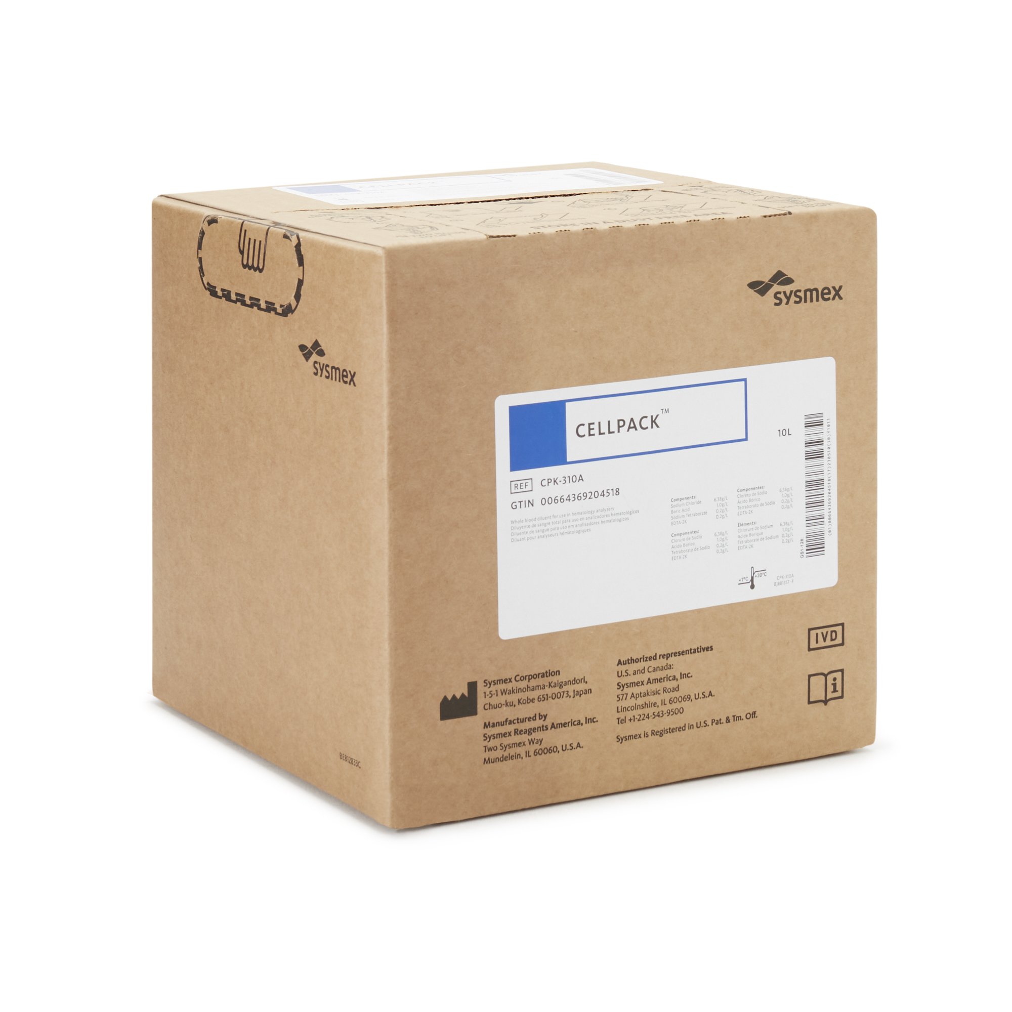 Sysmex America CPK-310A - Cellpack® Hematology Reagent Diluent, Hematology test - 1/Each