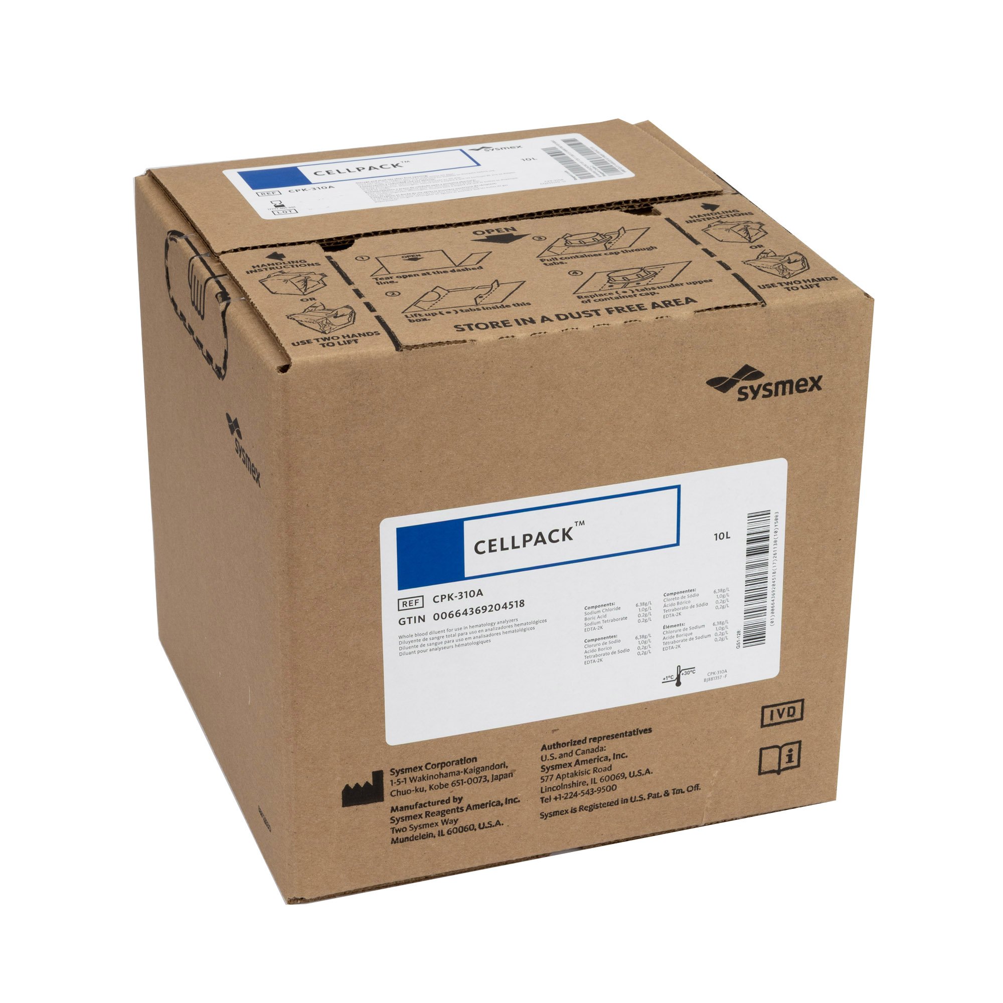 Sysmex America CPK-310A - Cellpack® Hematology Reagent Diluent, Hematology test - 1/Each
