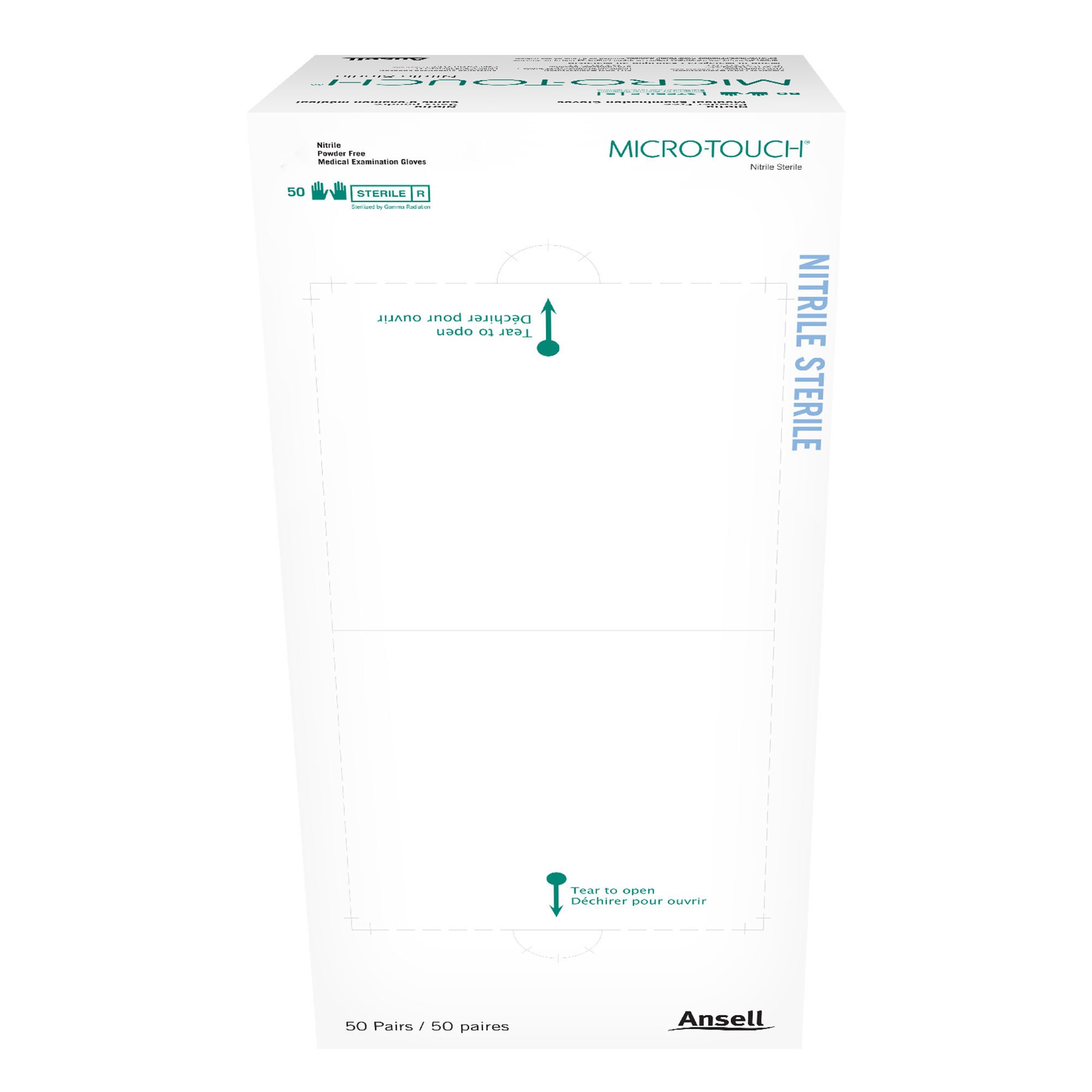 Ansell 6034151 - Micro-Touch® Extended Cuff Length Exam Glove, Small, Blue - 1/Box, 4/Case