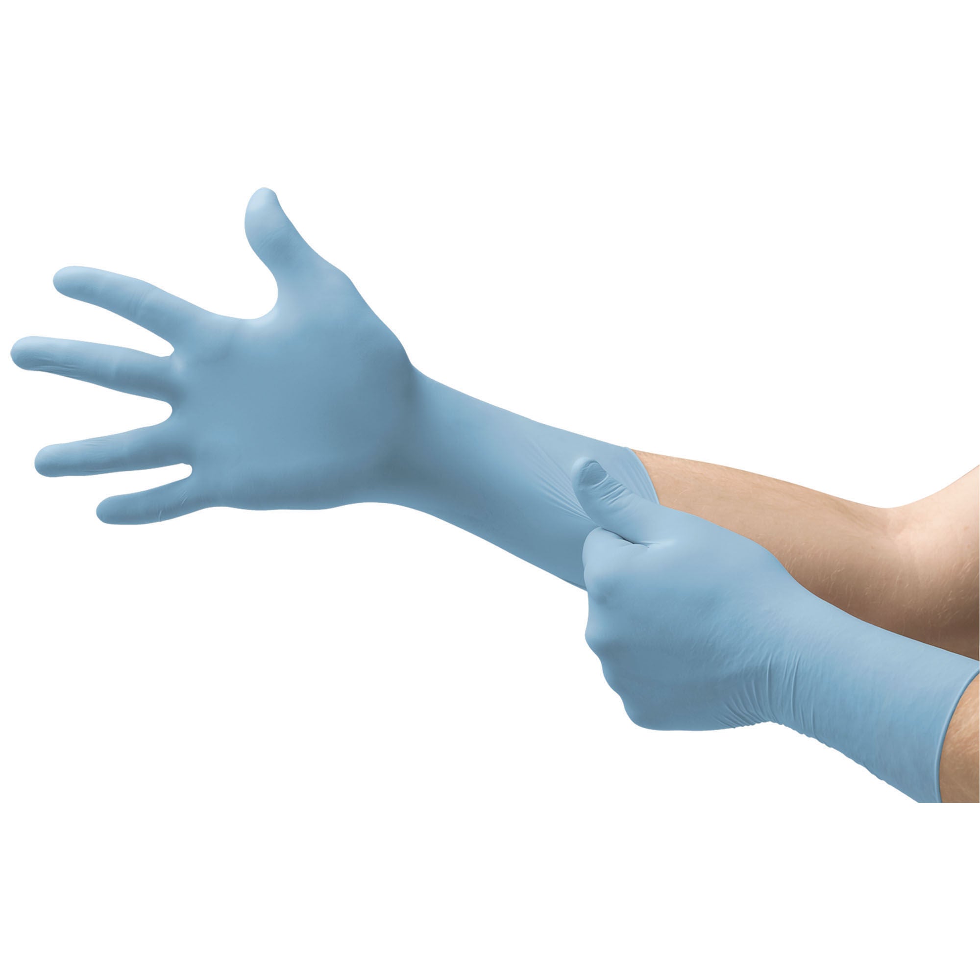Ansell - 6034153 Exam Glove Micro-Touch® Nitrile Sterile Large 50 Pairs per Box Sterile Pair Nitrile Extended Cuff Length Textured Fingertips Blue Chemo Tested