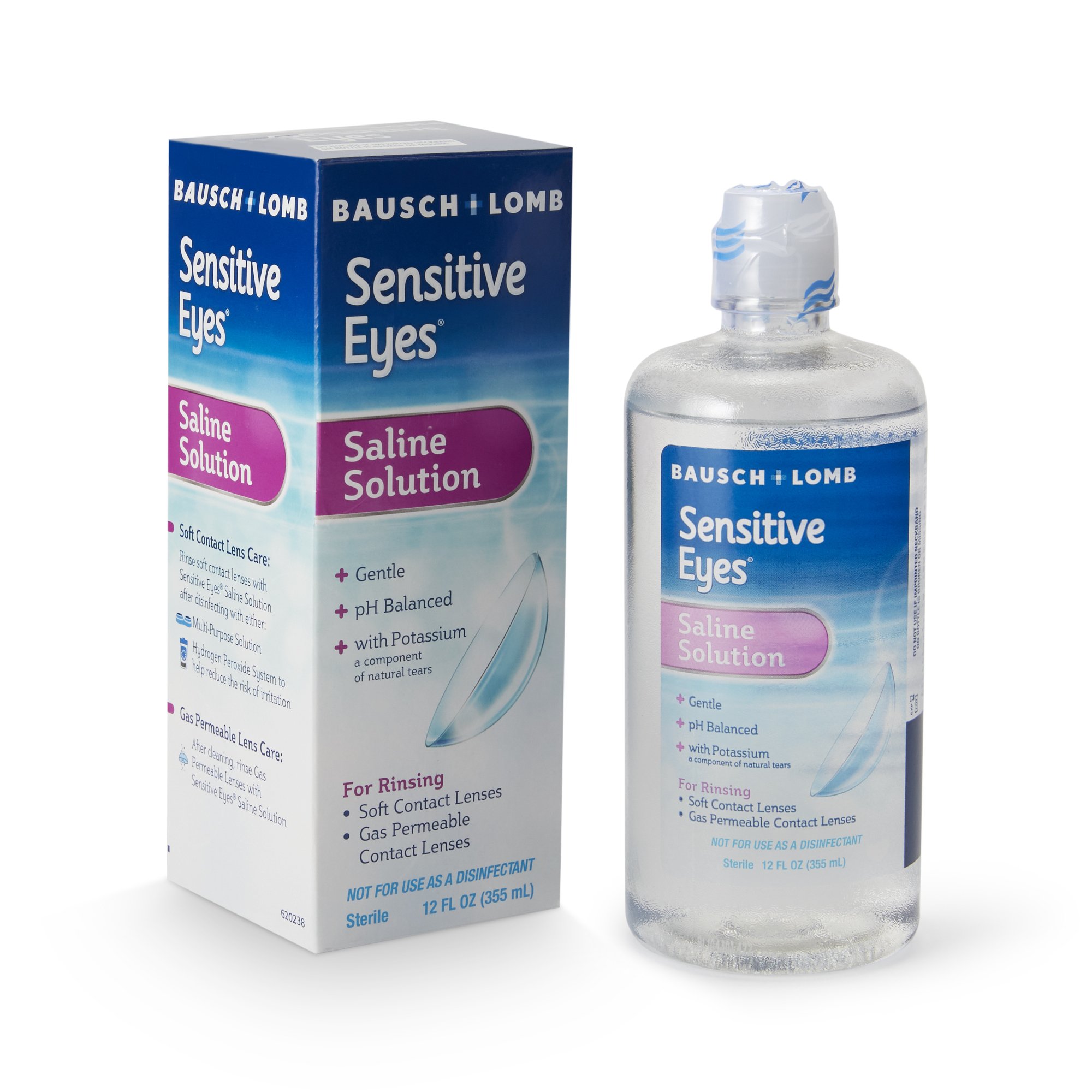 Bausch & Lomb 10119000238 - Sensitive Eyes® Plus Contact Lens Solution, 12-ounce Bottle - 1/Each