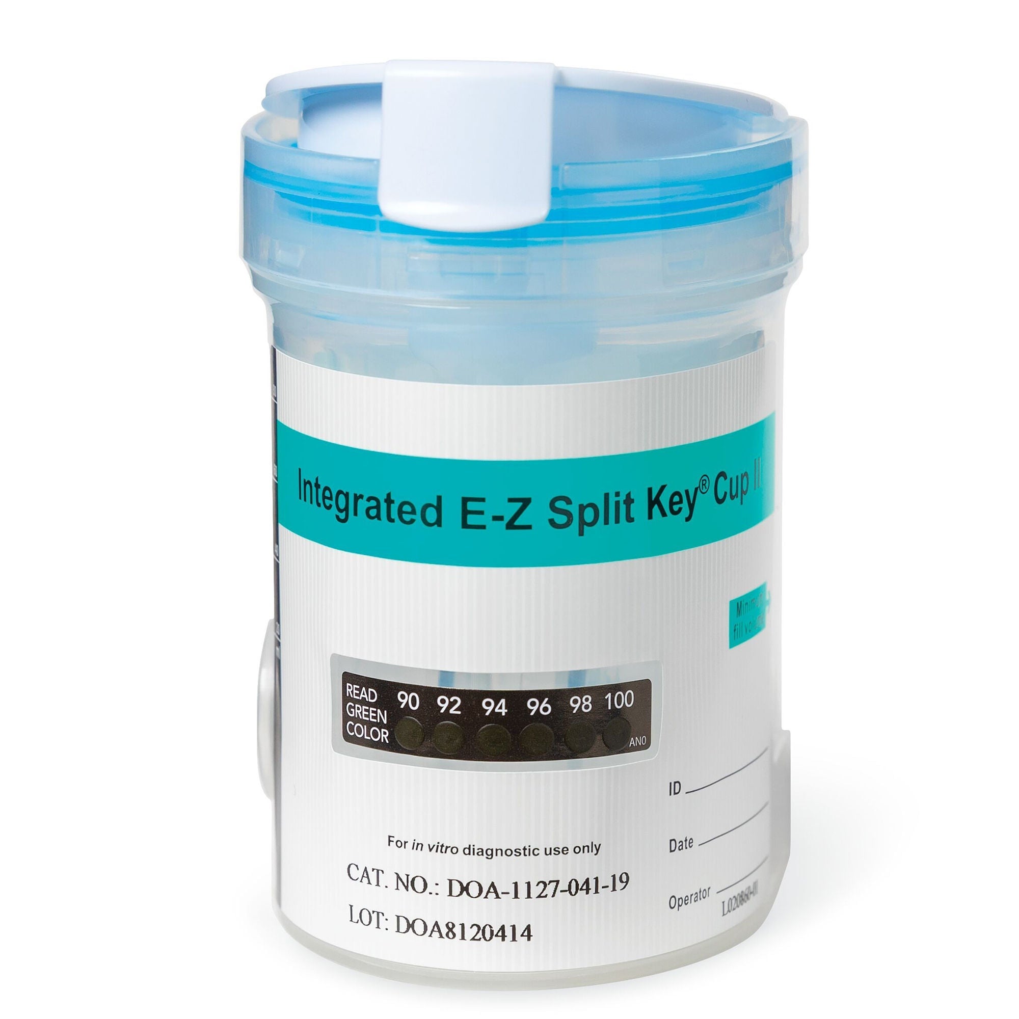 Abbott Rapid Dx North America LLC - DOA-2167-019 Drugs of Abuse Test Kit E-Z Split Key® Cup AMP, BZO, COC, mAMP/MET, OPI, THC 25 Tests CLIA Non-Waived
