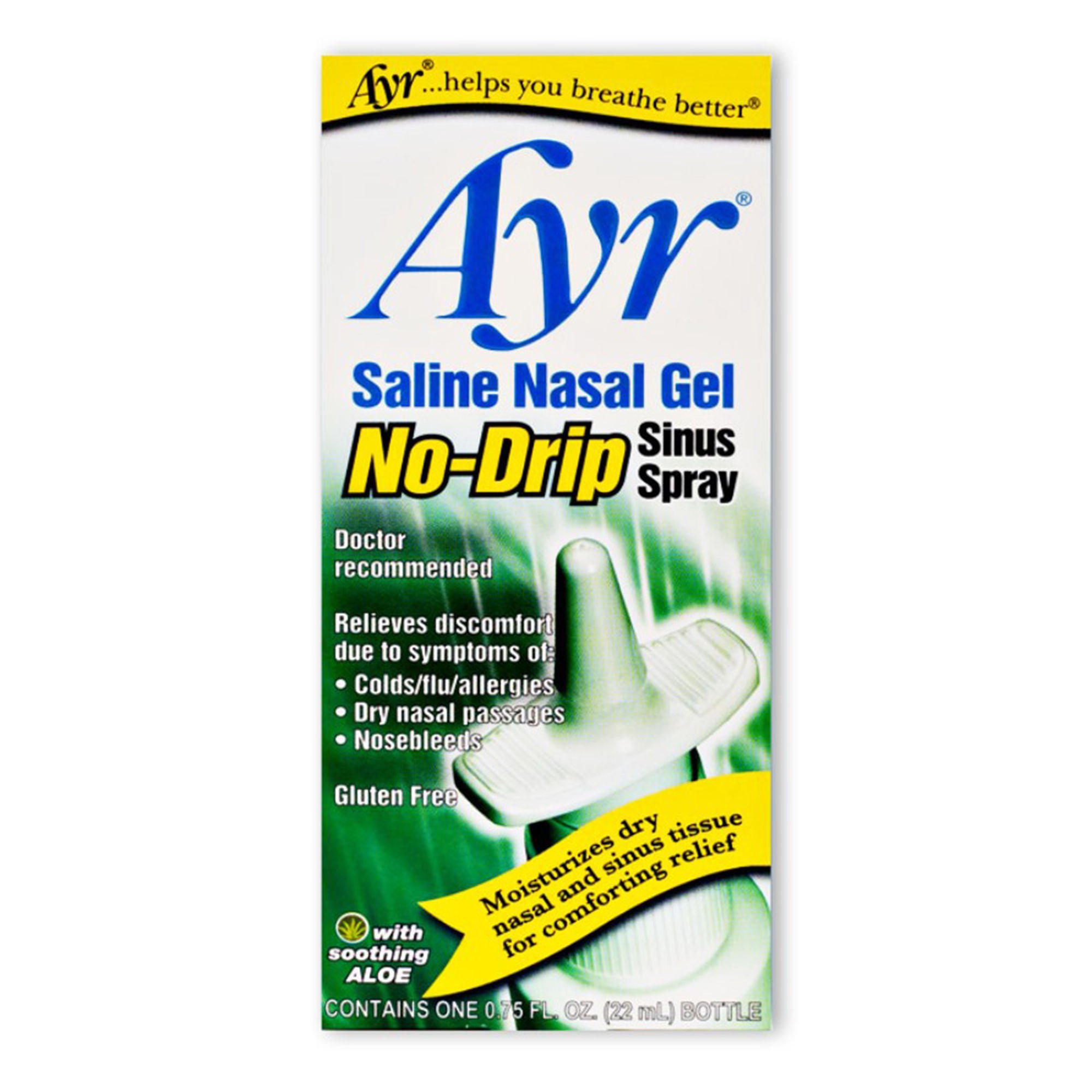 BF Ascher - 00225052848 Ayr® Saline Nasal Gel No-Drip Sinus Spray Nasal Moisturizer