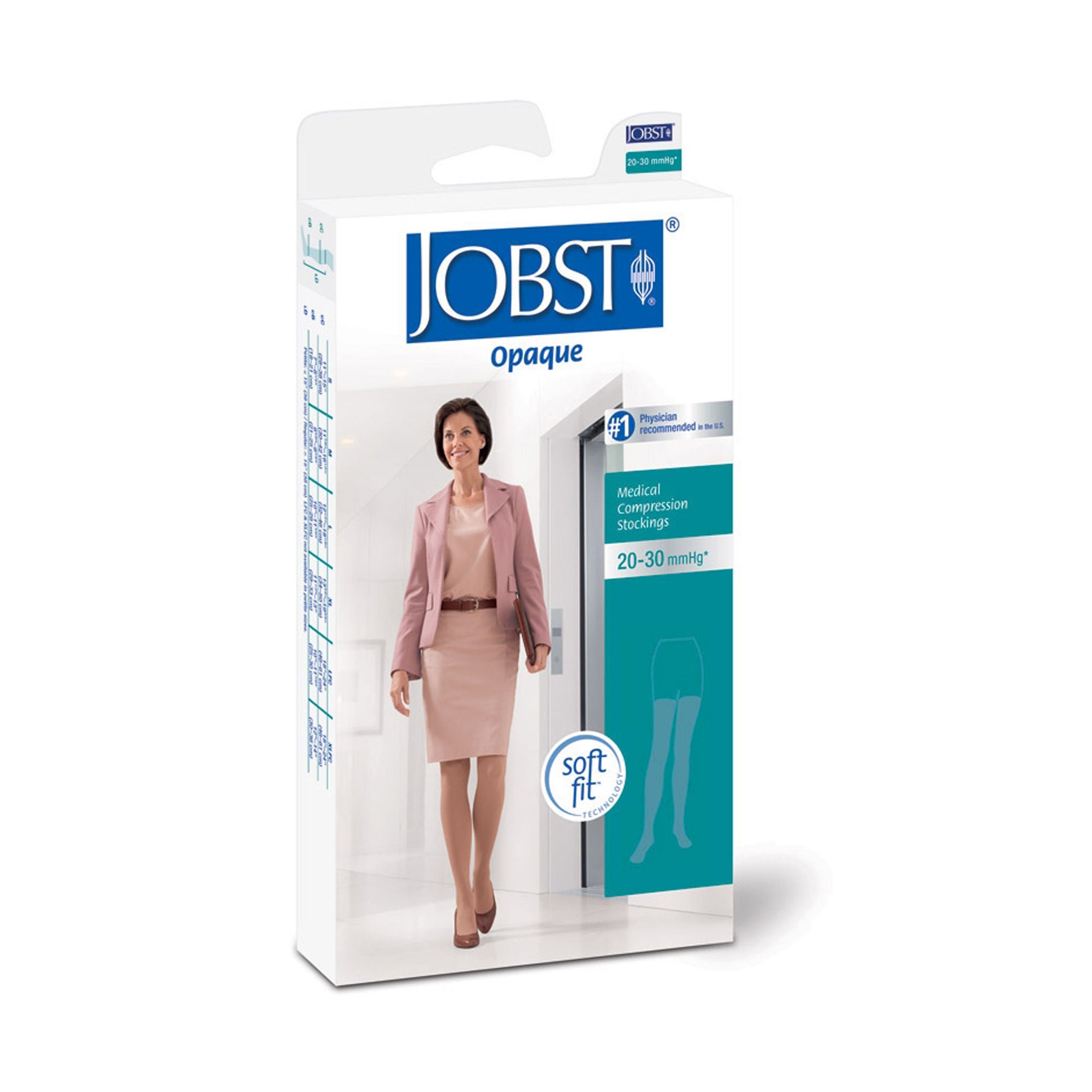 BSN Medical - 115544 Compression Stocking JOBST® Opaque Thigh High Small Natural / Silky Beige Open Toe