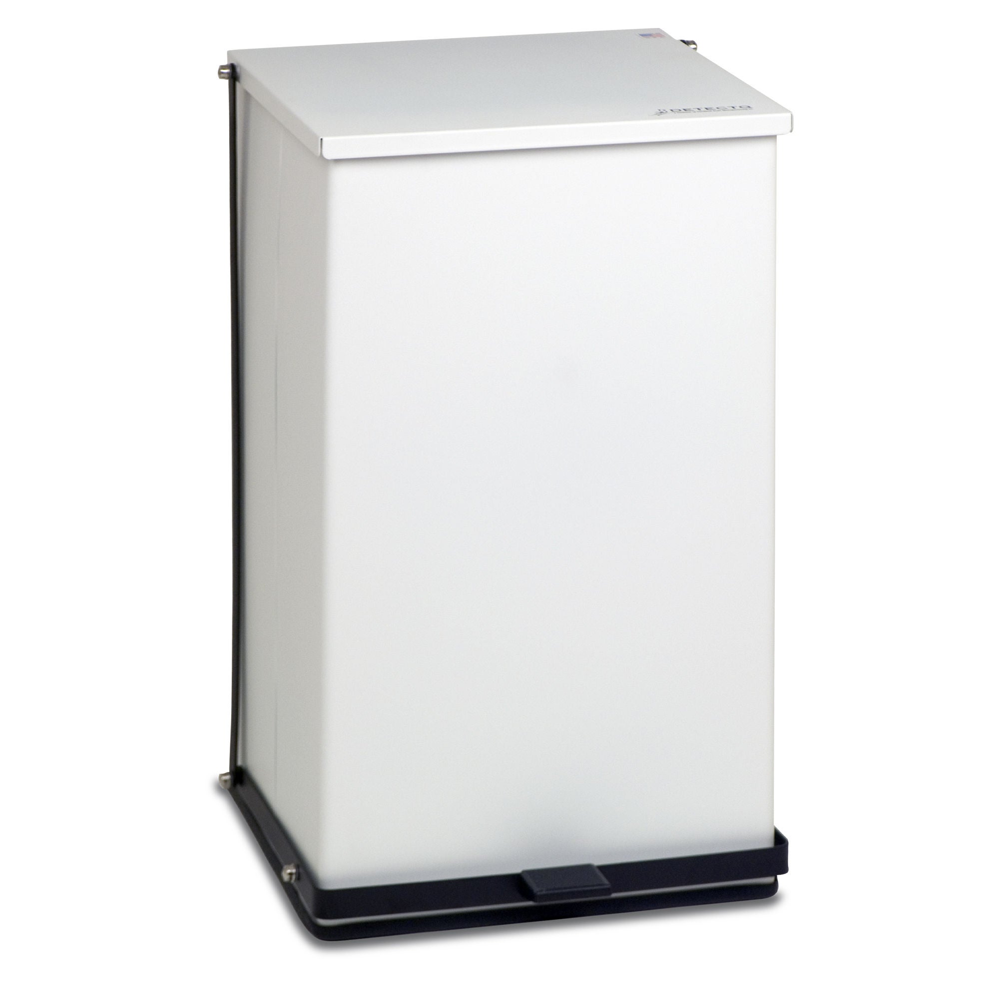 Detecto Scale - P-100 Trash Can Detecto® 100 Quart / 25 gal. White Baked Epoxy Steel Square