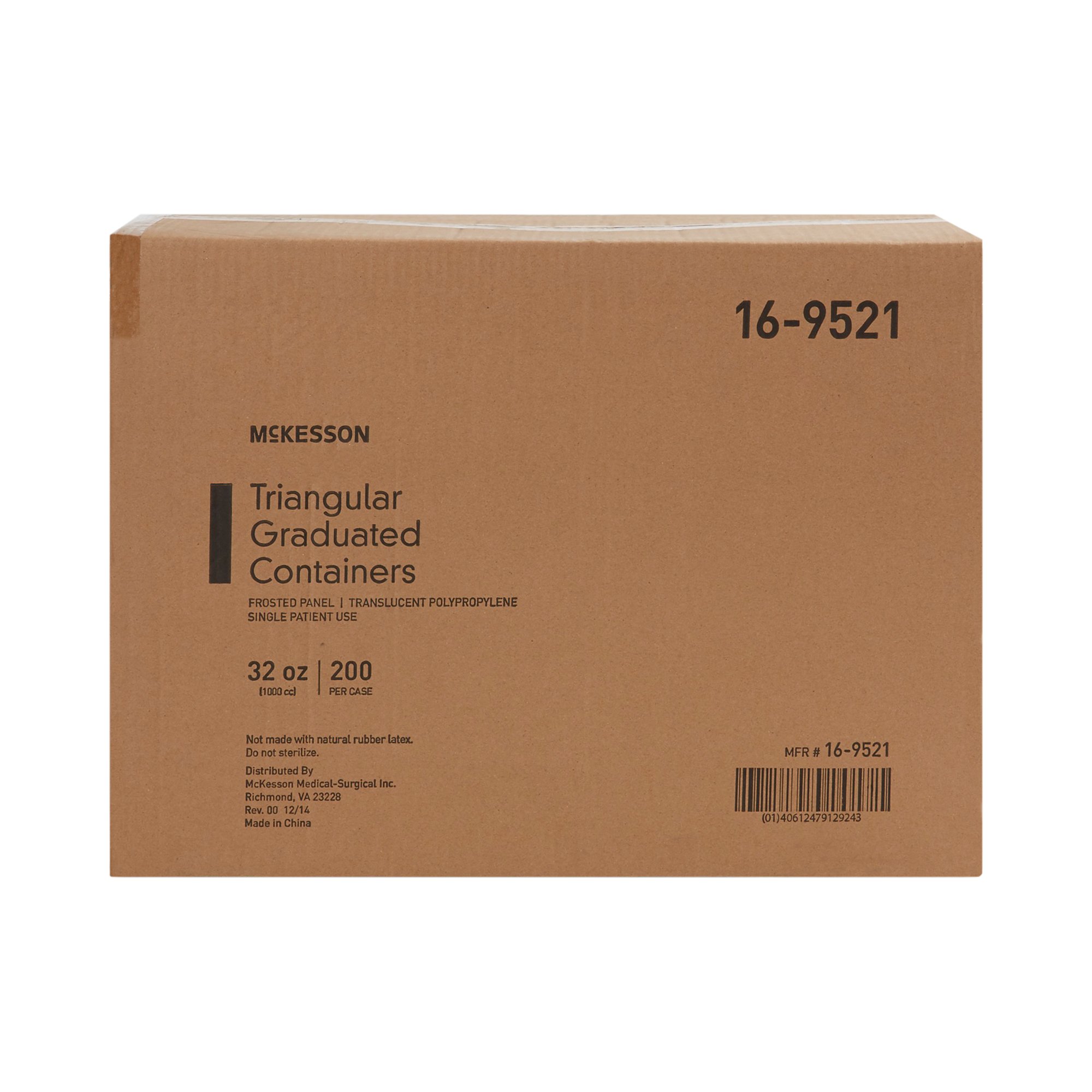 McKesson Brand 16-9521 - McKesson Triangular Graduated Container, 32 ounce capacity - 1/Each, 200/Case