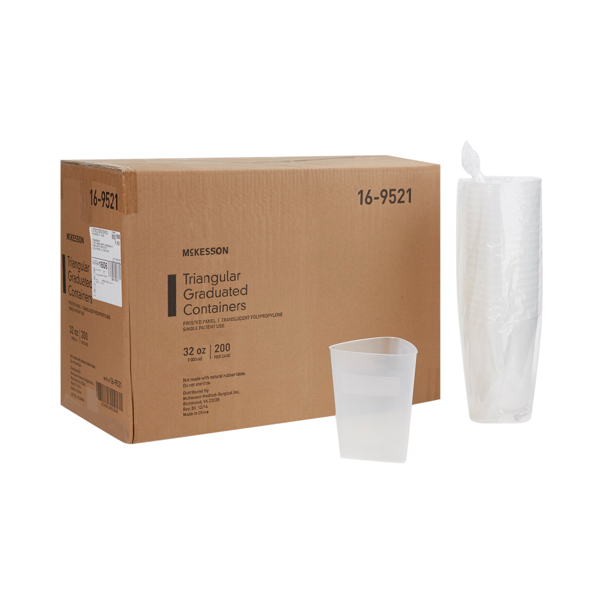 McKesson Brand 16-9521 - McKesson Triangular Graduated Container, 32 ounce capacity - 1/Each, 200/Case