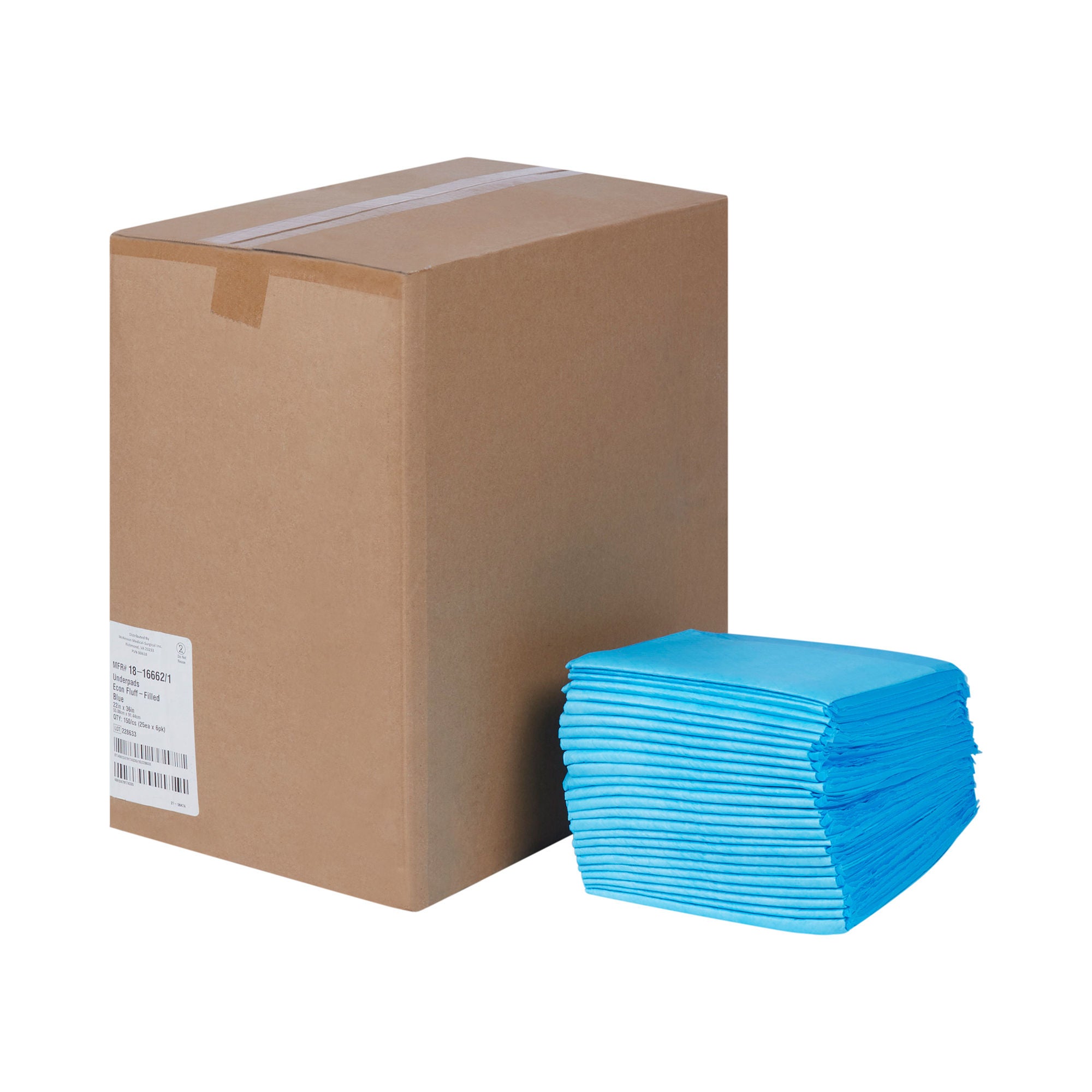 McKesson Brand - 18-16662-1 Disposable Underpad McKesson 22 X 36 Inch Fluff Light Absorbency