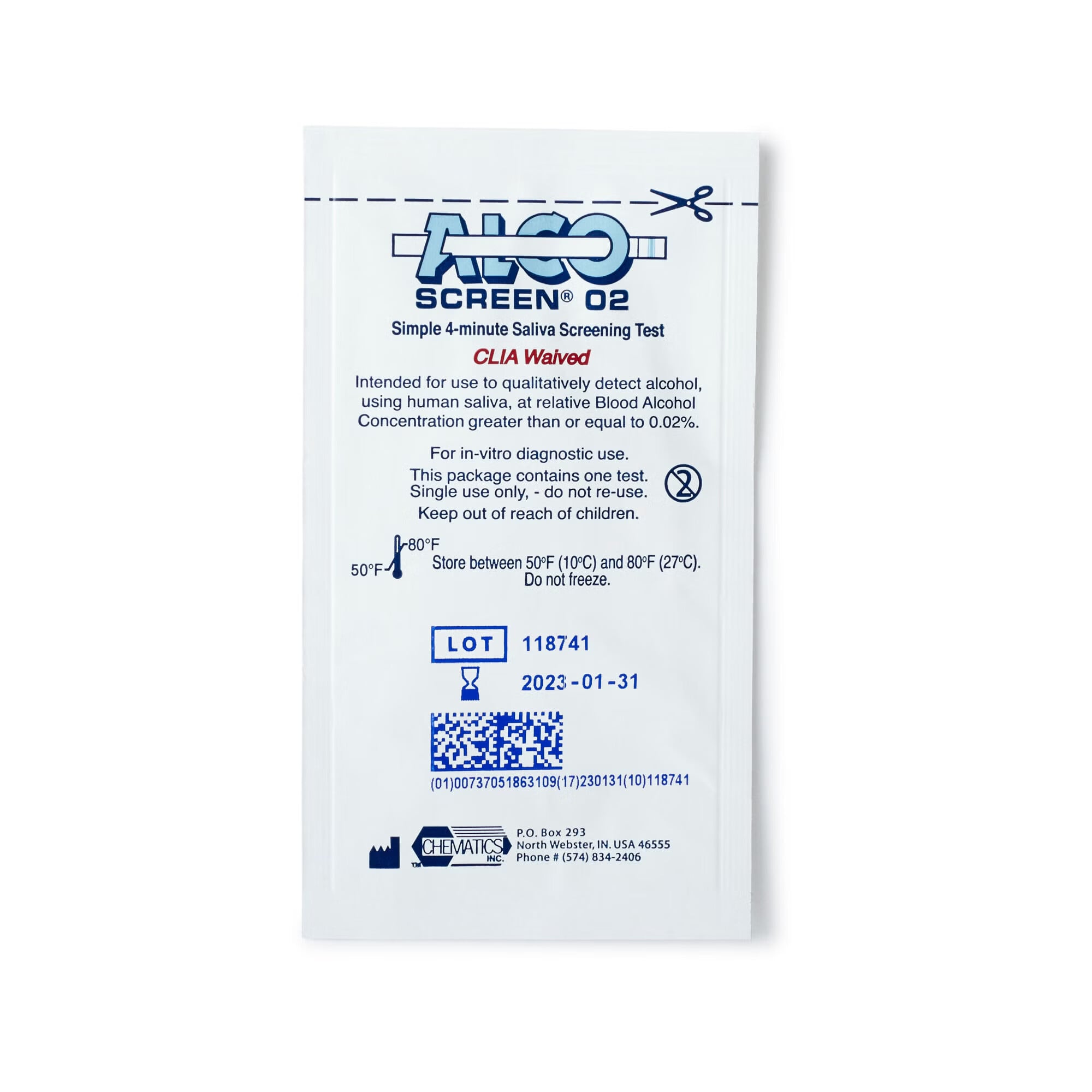 Abbott Rapid Dx North America LLC - 56024 Drugs of Abuse Test Kit Alco-Screen 02® Alcohol Screen 24 Tests CLIA Waived
