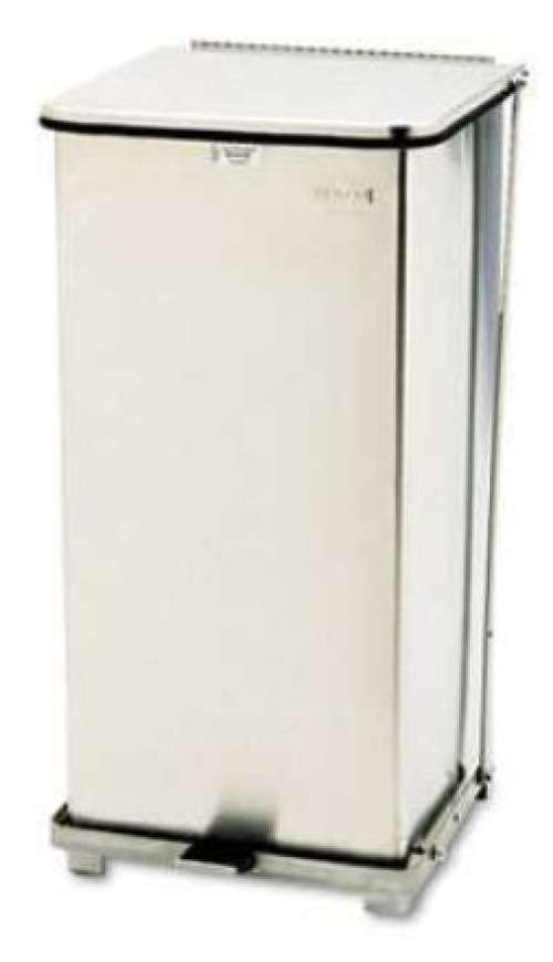 Essendant Co-United Stationers - RCPST24SSPL Medical Waste Trash Can Rubbermaid® Defenders® 96 Quart / 24 gal. Silver Steel Square
