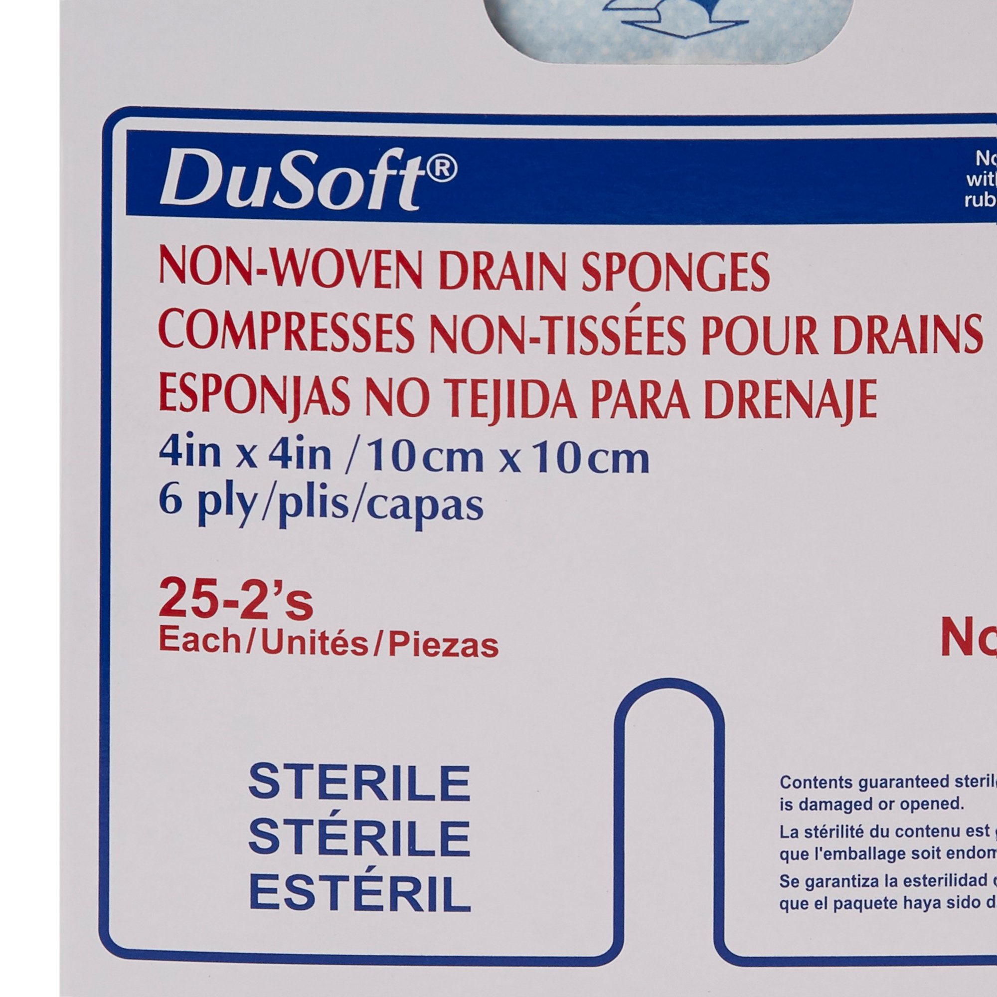 Gentell 84916 - Dumex IV/Drain Split Dressing, 4 x 4 Inch, 6-Ply - 1/Pack, 25/Box, 300/Case