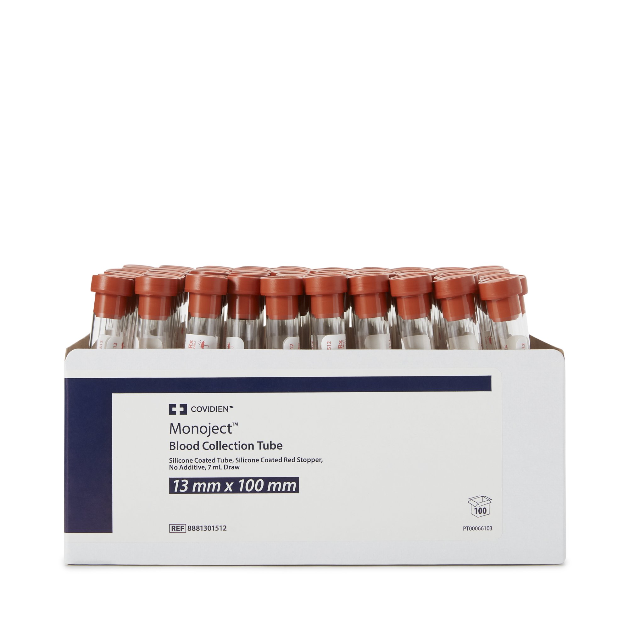 Cardinal 8881301512 - Monoject™ Venous Blood Collection Tube, 7 mL, 13 x 100 mm - 100/Box, 1000/Case