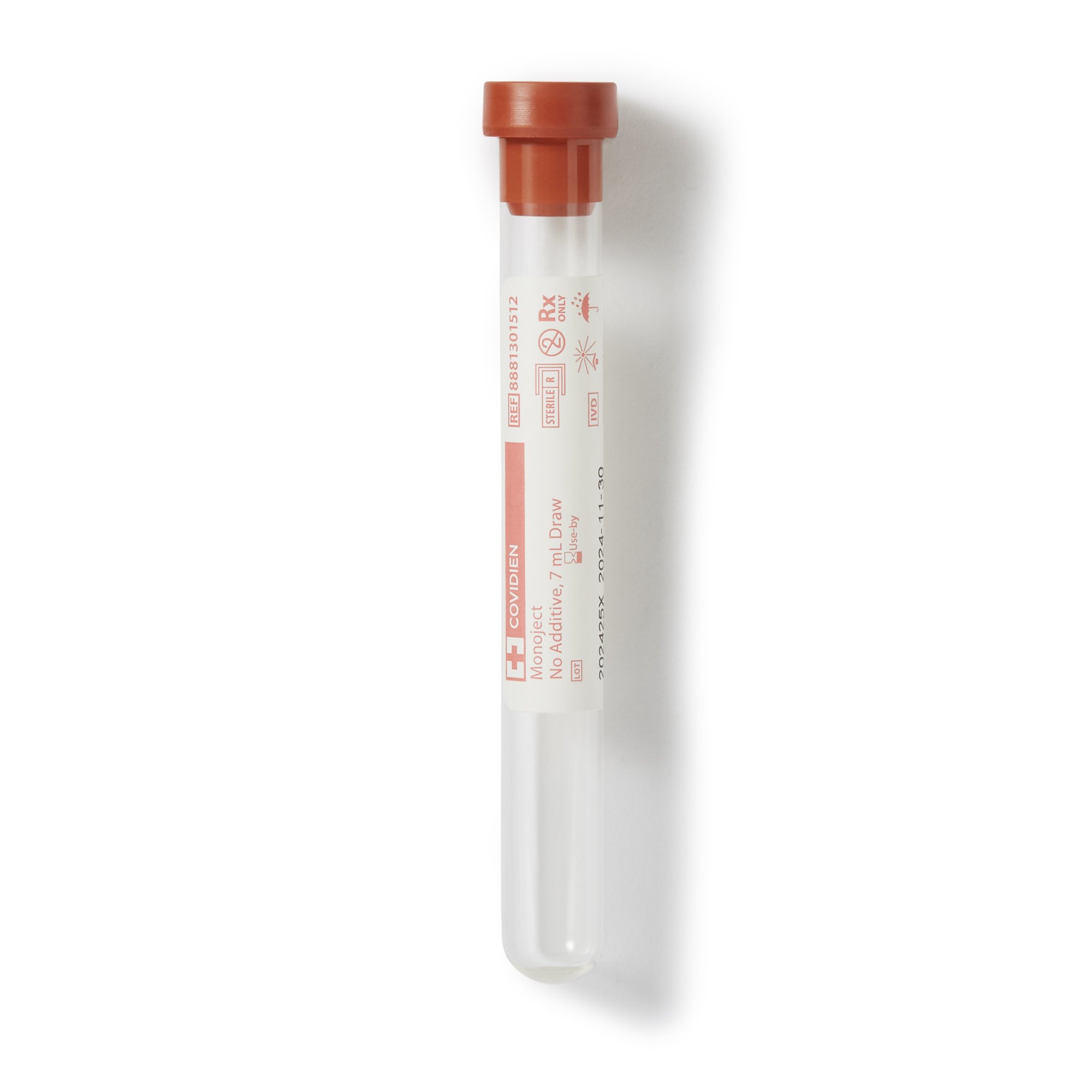 Cardinal 8881301512 - Monoject™ Venous Blood Collection Tube, 7 mL, 13 x 100 mm - 100/Box, 1000/Case