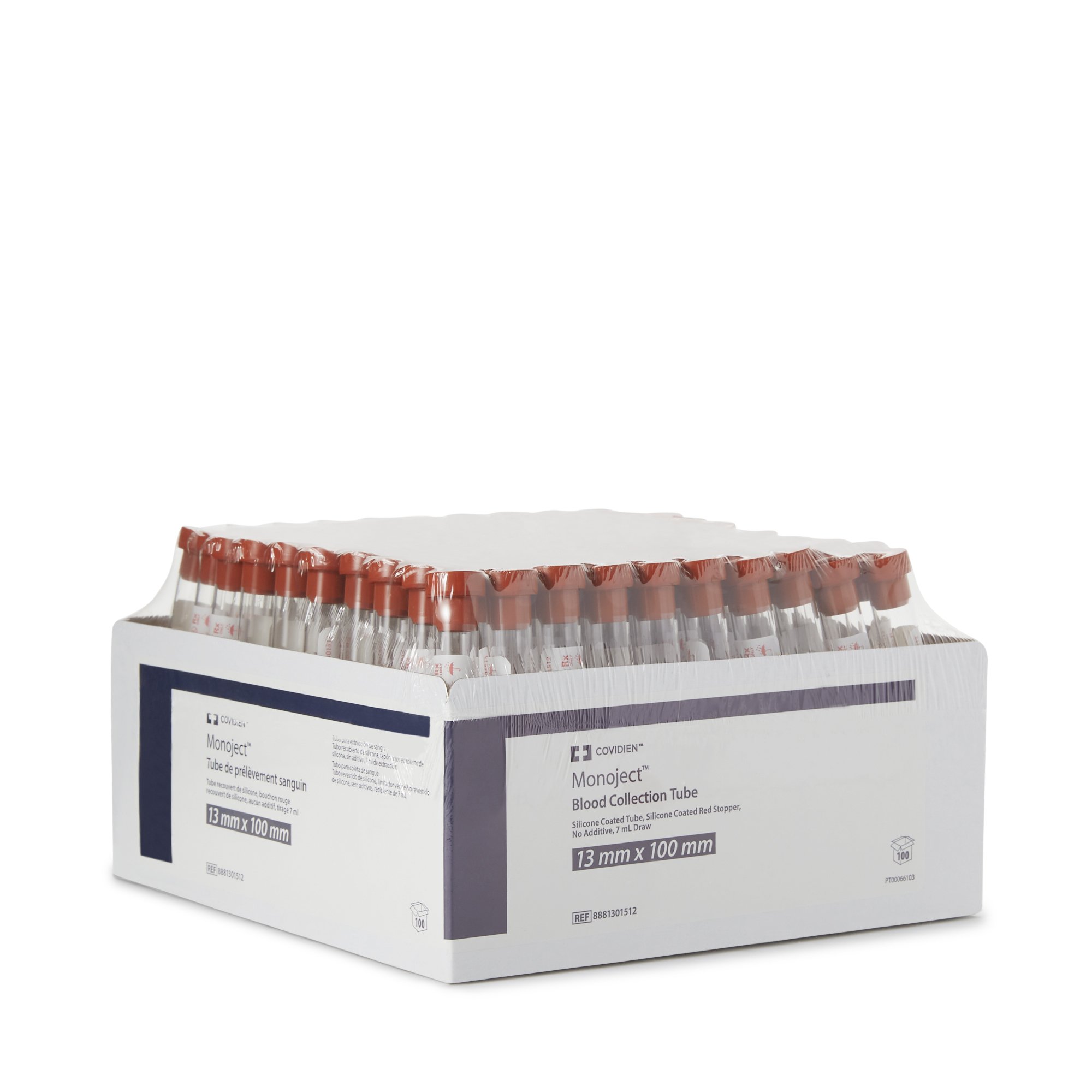 Cardinal 8881301512 - Monoject™ Venous Blood Collection Tube, 7 mL, 13 x 100 mm - 100/Box, 1000/Case