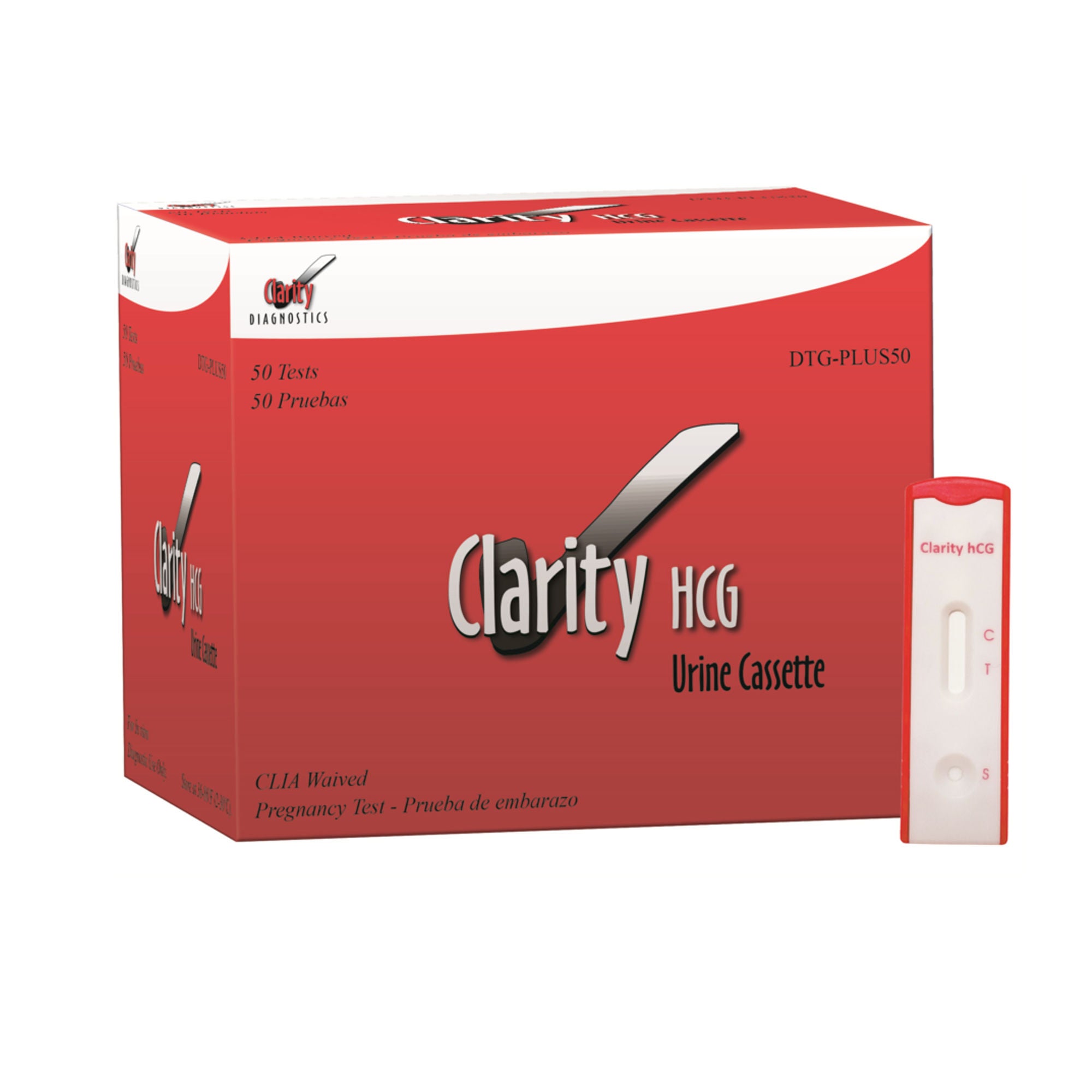Clarity Lab Group LLC - DTG-HCGPLUS50 Reproductive Health Test Kit Clarity® hCG Pregnancy Test 50 Tests CLIA Waived