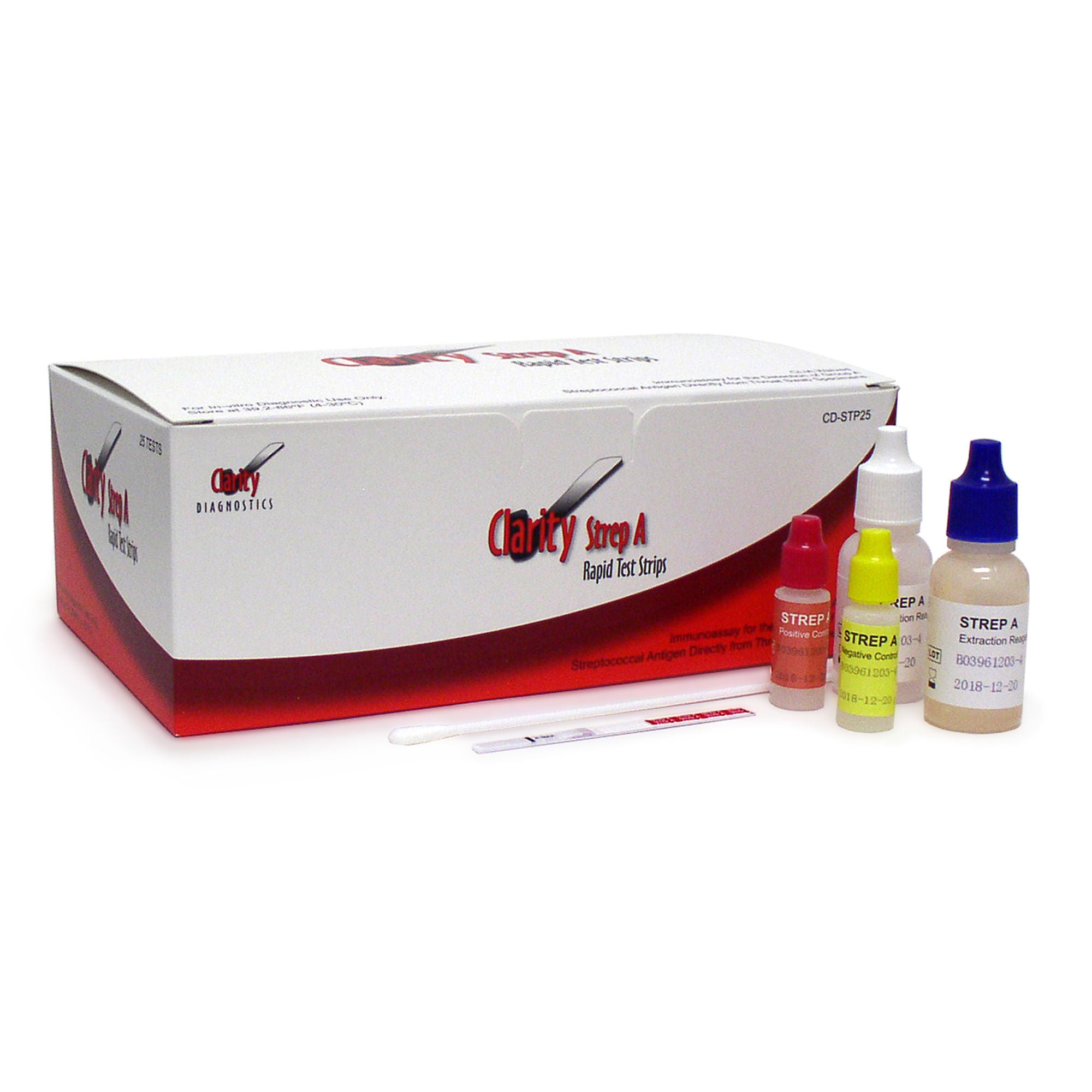 Clarity Lab Group LLC - DTG-STP25 Respiratory Test Kit Clarity® Strep A Test 25 Tests CLIA Waived
