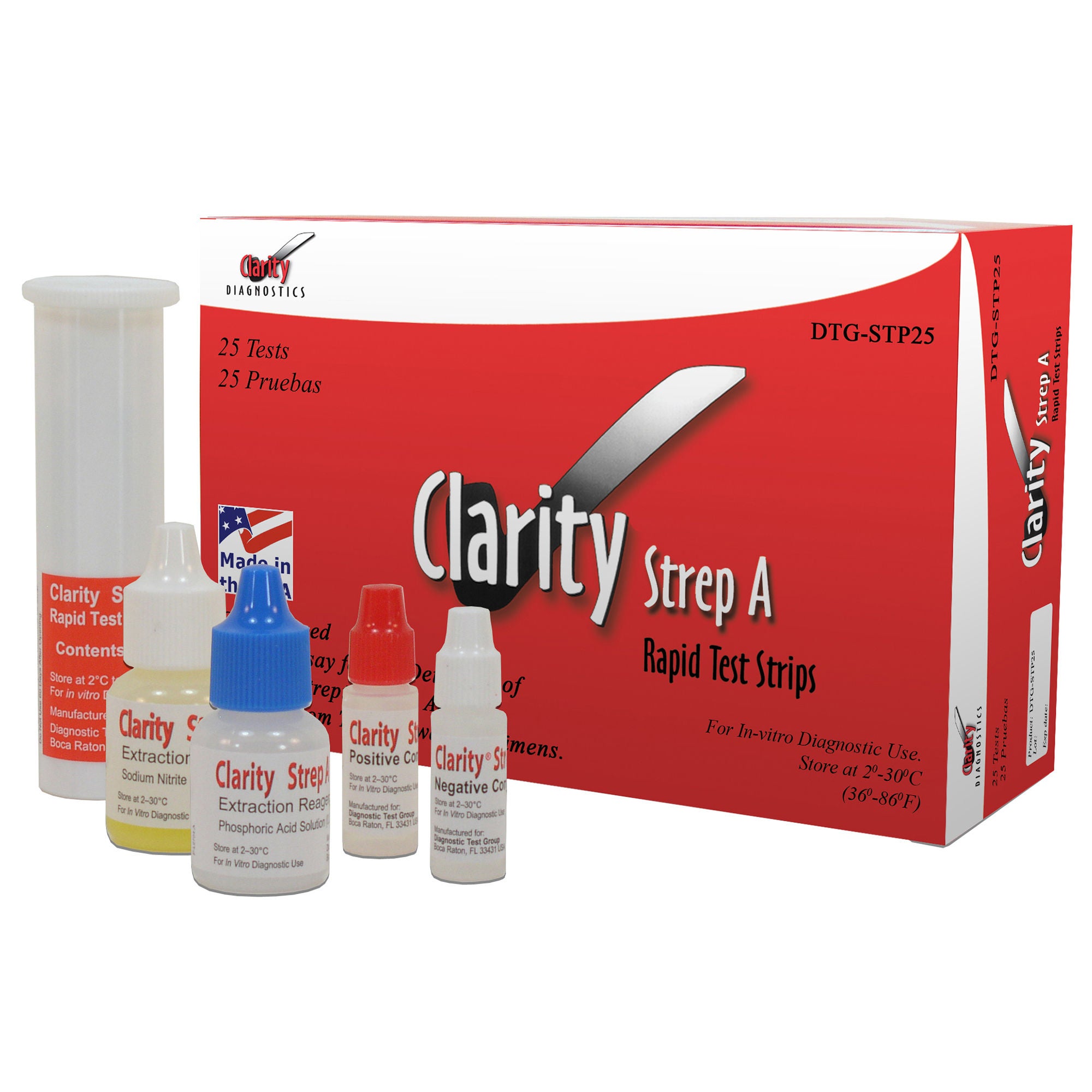 Clarity Lab Group LLC - DTG-STP50 Respiratory Test Kit Clarity® Strep A Test 50 Tests CLIA Waived