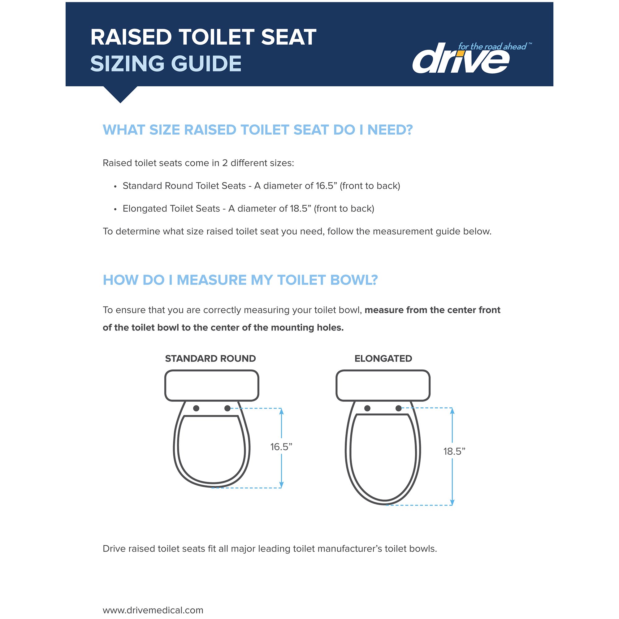 Drive DeVilbiss Healthcare - 12013 drive™ Premium Elongated Toilet Seat with Lock