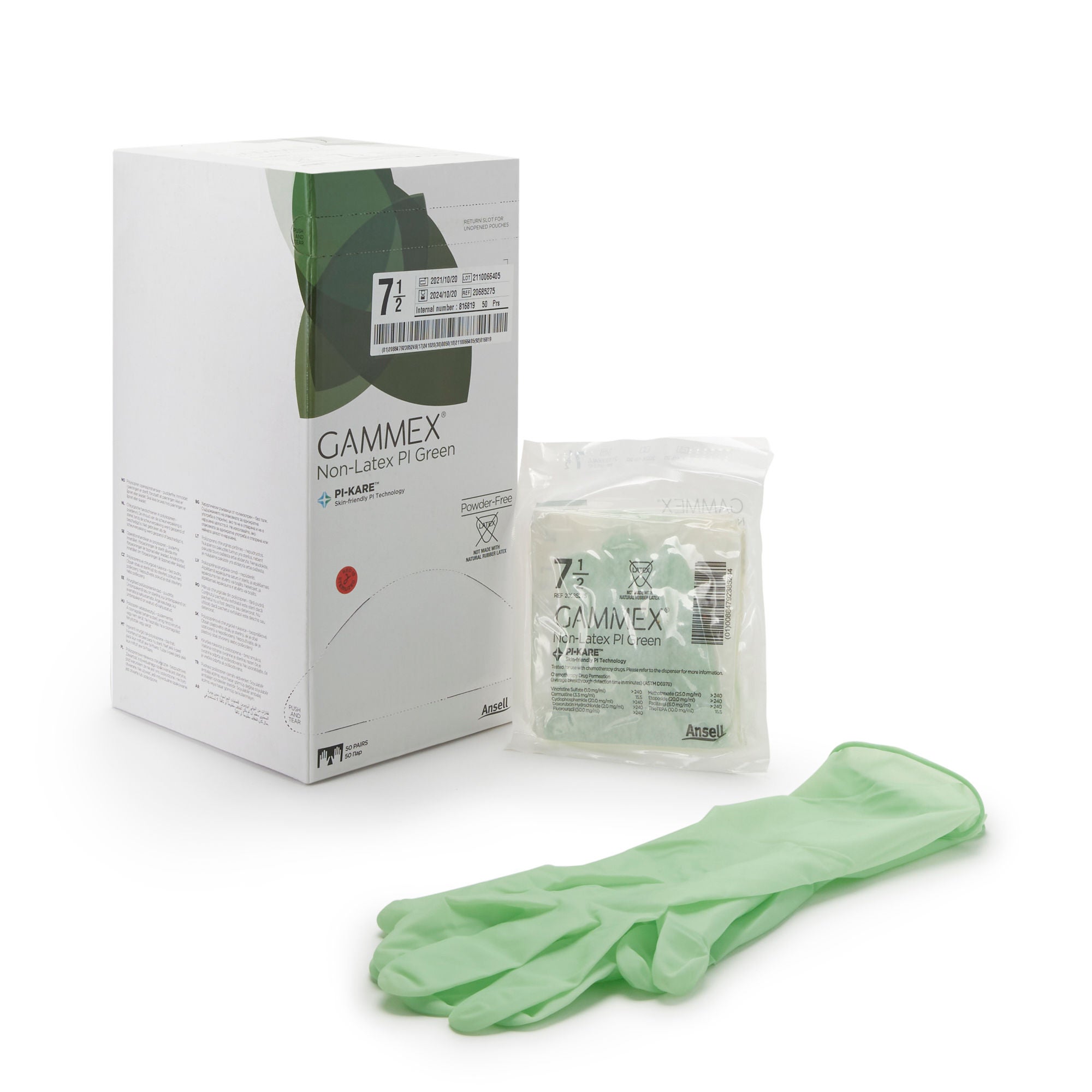 Ansell - 20685275 Gammex® Non-Latex PI Green Polyisoprene Surgical Glove