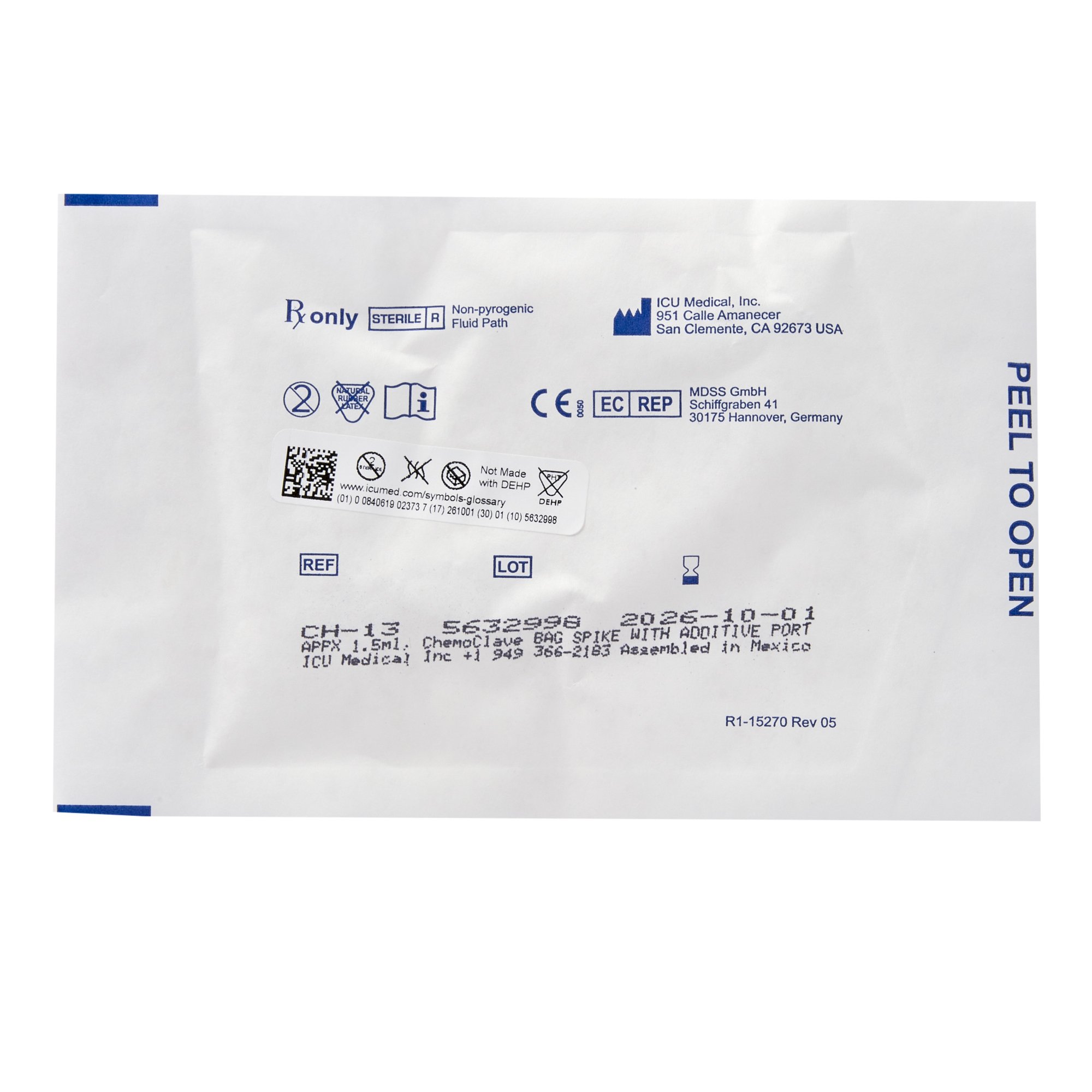 ICU Medical CH-13 - ChemoClave® Bag Access Spike - 50/Case