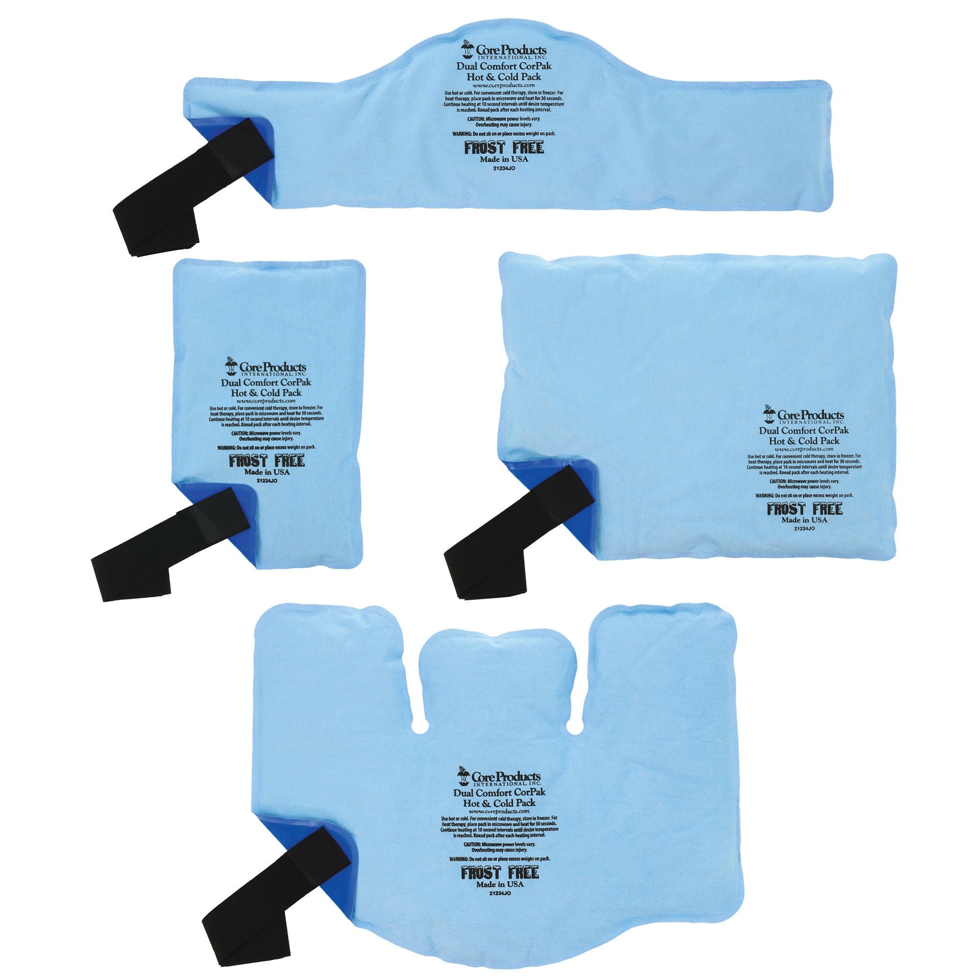 Core Products - ACC-531 Hot / Cold Therapy Wrap Dual Comfort CorPak™ General Purpose Medium 6 X 10 Inch Fabric / Gel Reusable