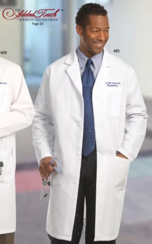 Fashion Seal Uniforms - 420-38 Lab Coat White Size 38 Knee Length 100% Cotton Reusable