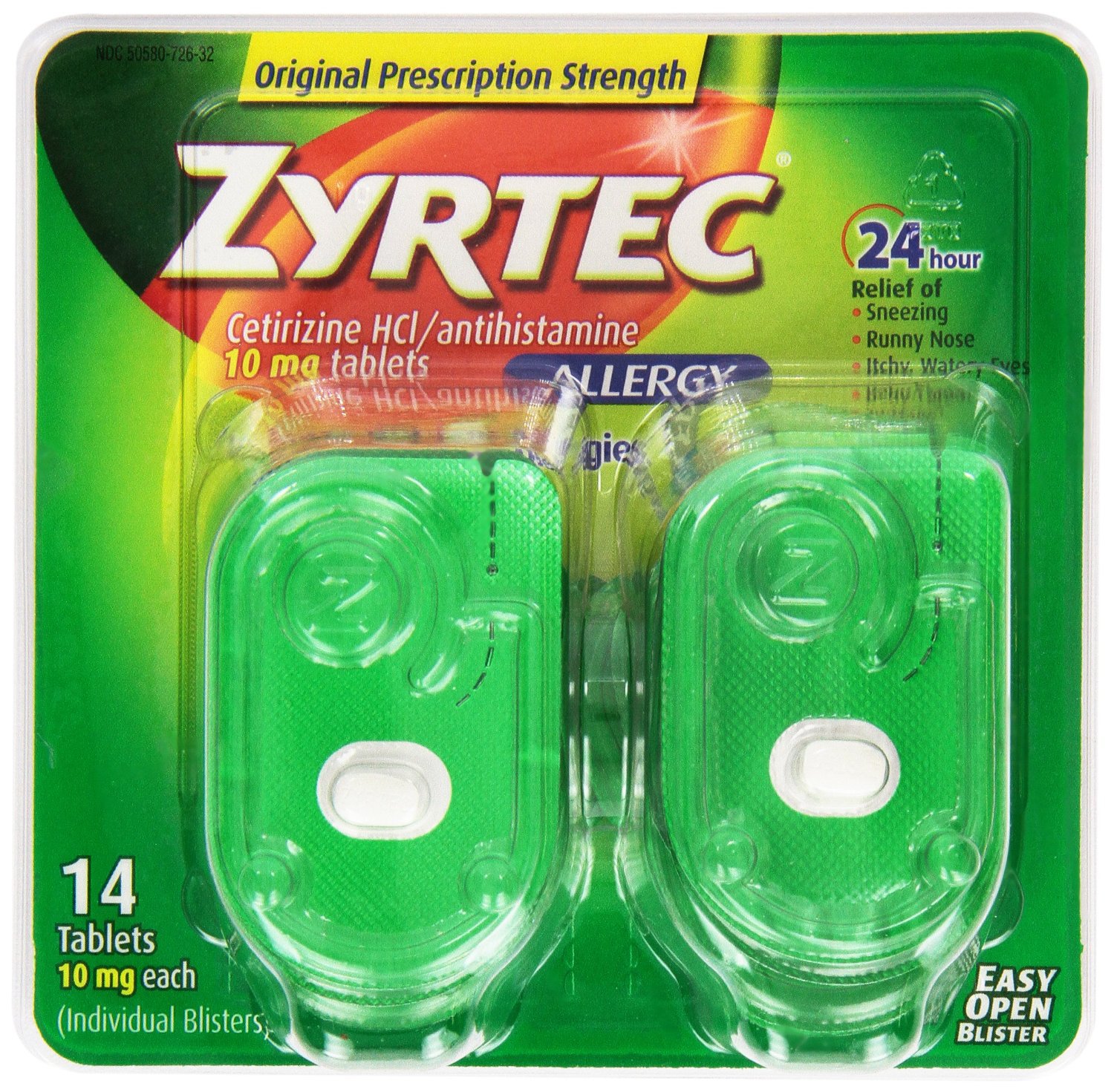J & J Sales - 50580072632 Zyrtec® Cetirizine HCl Allergy Relief
