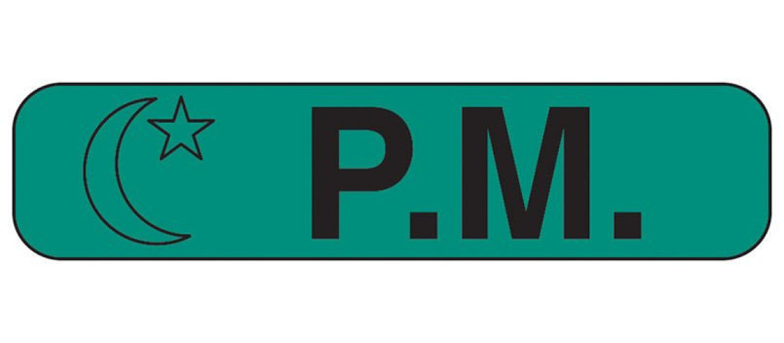 Health Care Logistics - 2123 Pre-Printed Label Barkley® Auxiliary Label Green Paper P.M Black Safety and Instructional 3/8 X 1-5/8 Inch
