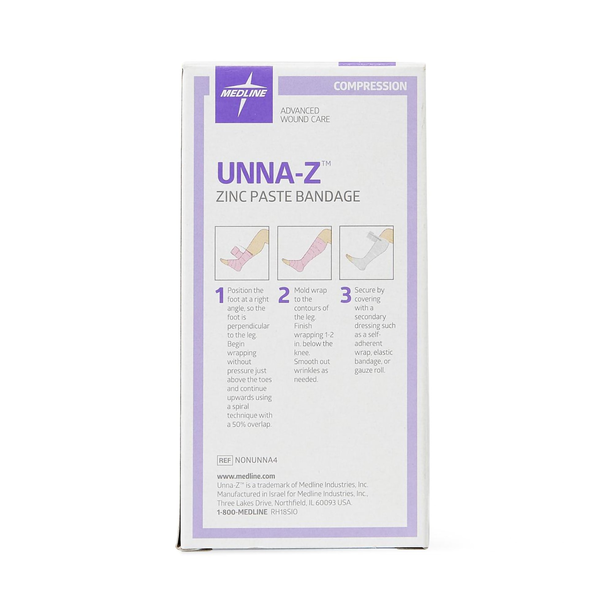 Medline NONUNNA4 - Unna-Z Unna Boot with Zinc Oxide and Calamine, 4 Inch x 10 Yard - 1/Each, 12/Case