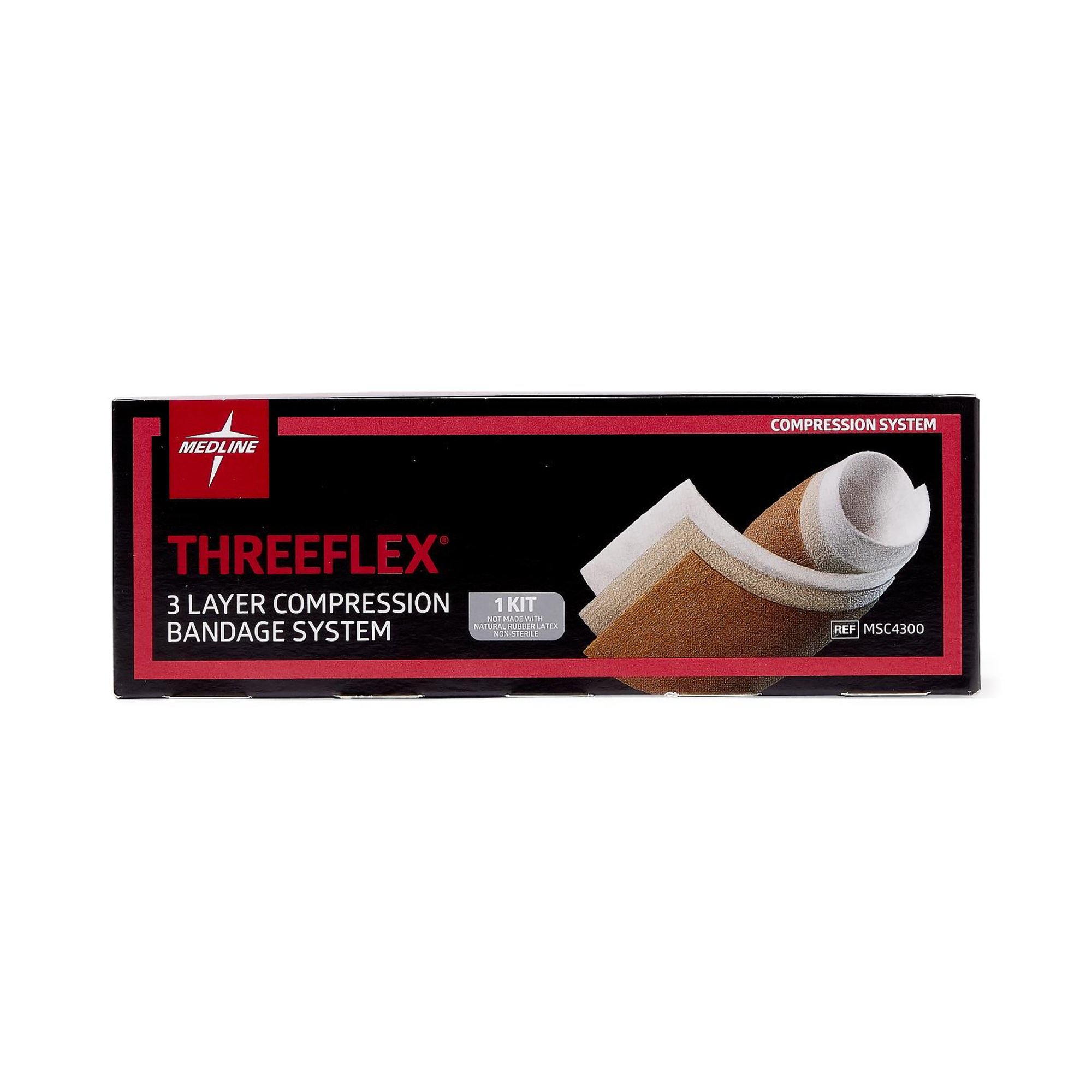 Medline - MSC4300 ThreeFlex® Self-adherent / Tape Closure 3 Layer Compression Bandage System