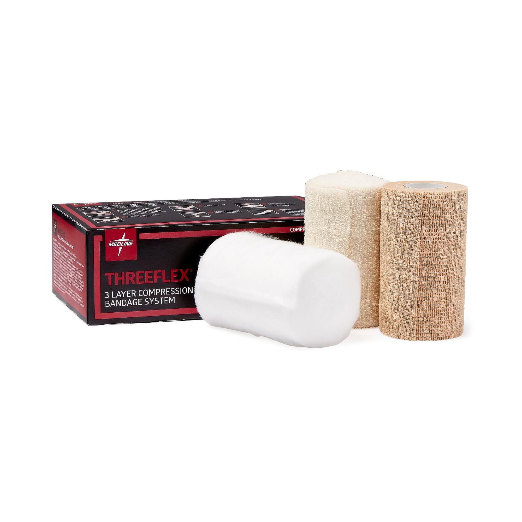 Medline - MSC4300 ThreeFlex® Self-adherent / Tape Closure 3 Layer Compression Bandage System