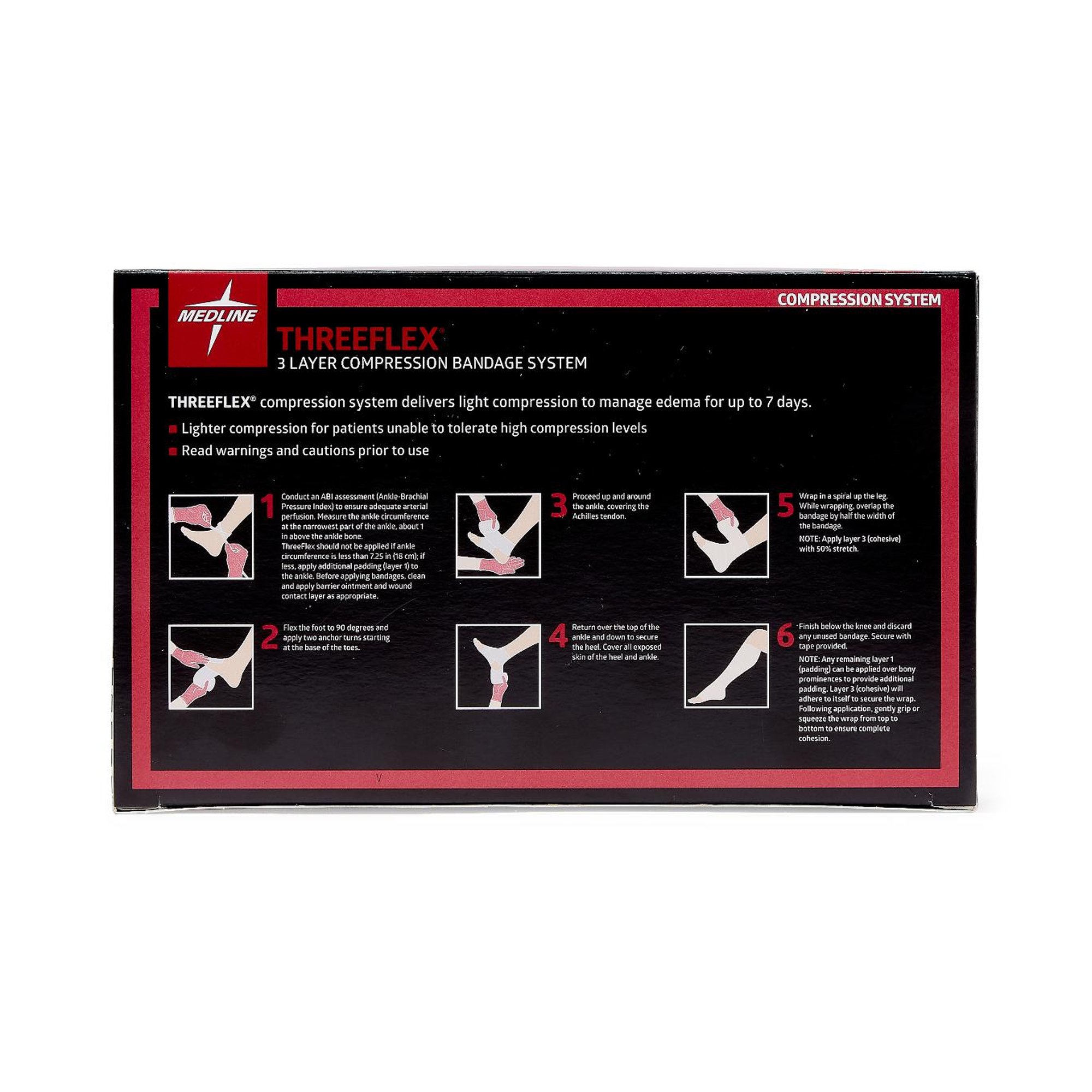 Medline - MSC4300 ThreeFlex® Self-adherent / Tape Closure 3 Layer Compression Bandage System