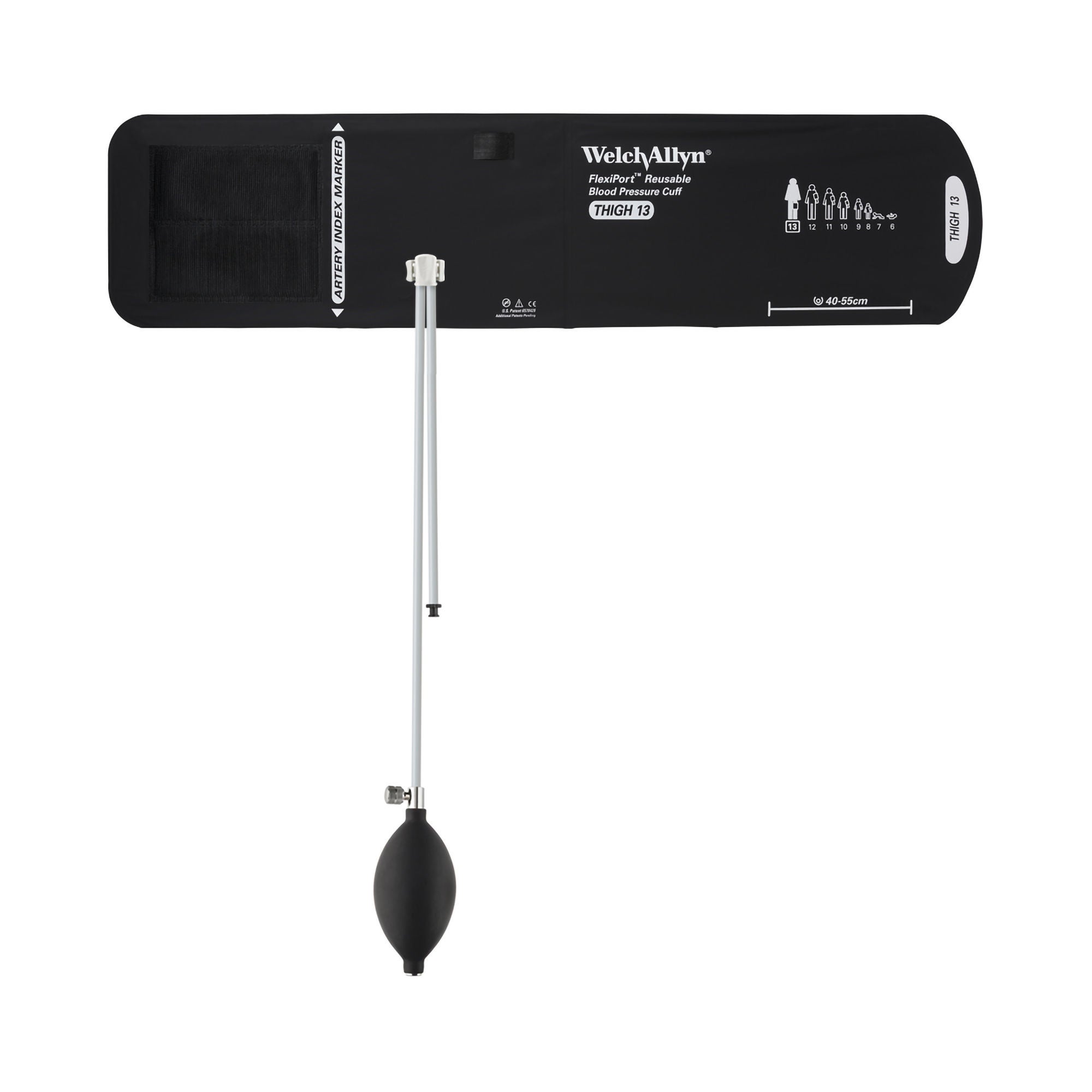 Welch Allyn - REUSE-13-2BV Reusable Blood Pressure Cuff and Bulb FlexiPort® 40 to 55 cm Leg Nylon Cuff Thigh Cuff