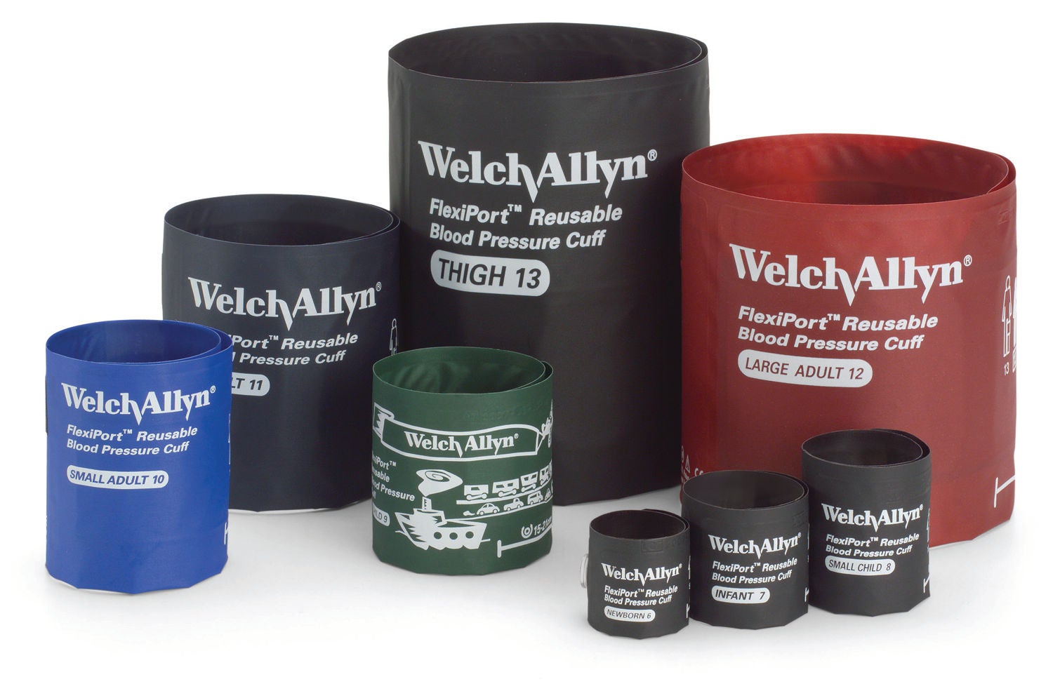 Welch Allyn - REUSE-09-1TP Reusable Blood Pressure Cuff FlexiPort® 15 to 21 cm Arm Nylon Cuff Child Cuff