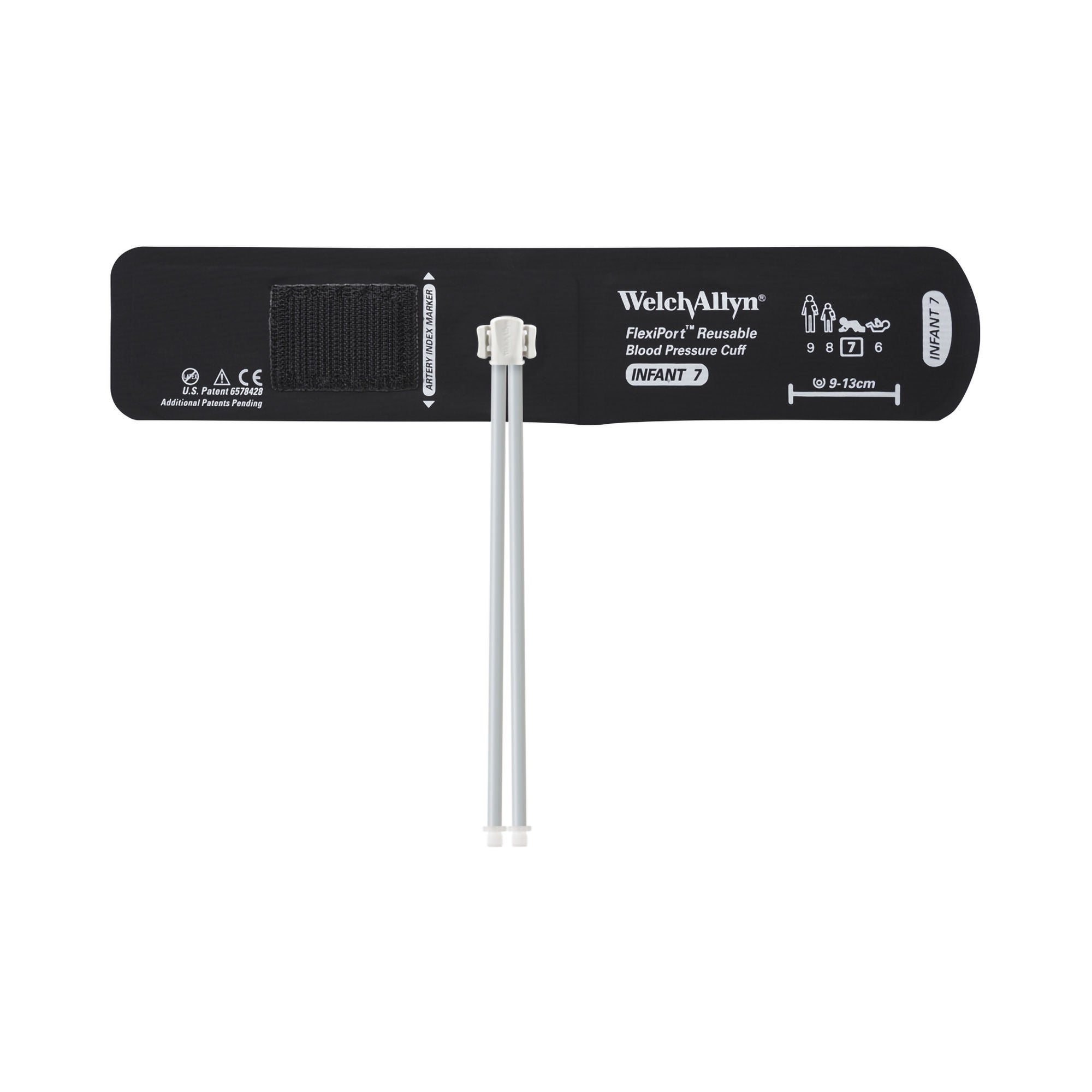 Welch Allyn - REUSE-07-2SC Reusable Blood Pressure Cuff FlexiPort® 9 to 13 cm Arm Nylon Cuff Infant Cuff