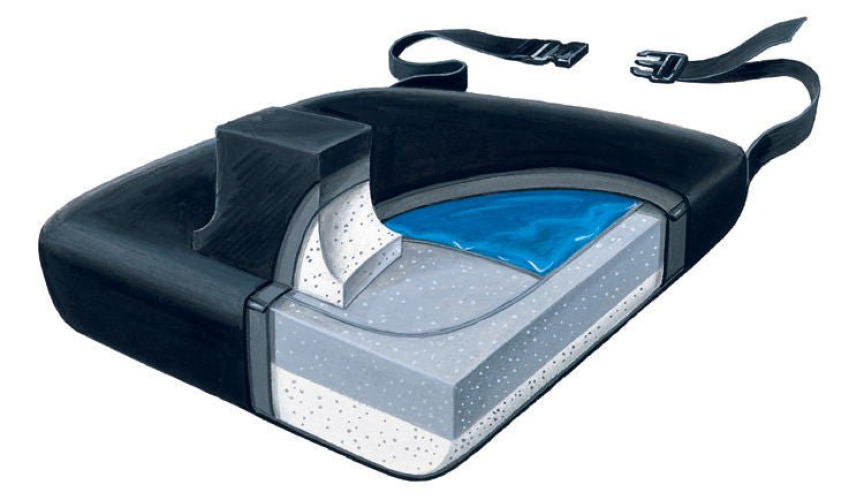 Skil-Care - 758015 Pommel Seat Cushion Skil-Care™ 18 W X 16 L X 4 D Inch Foam / Gel