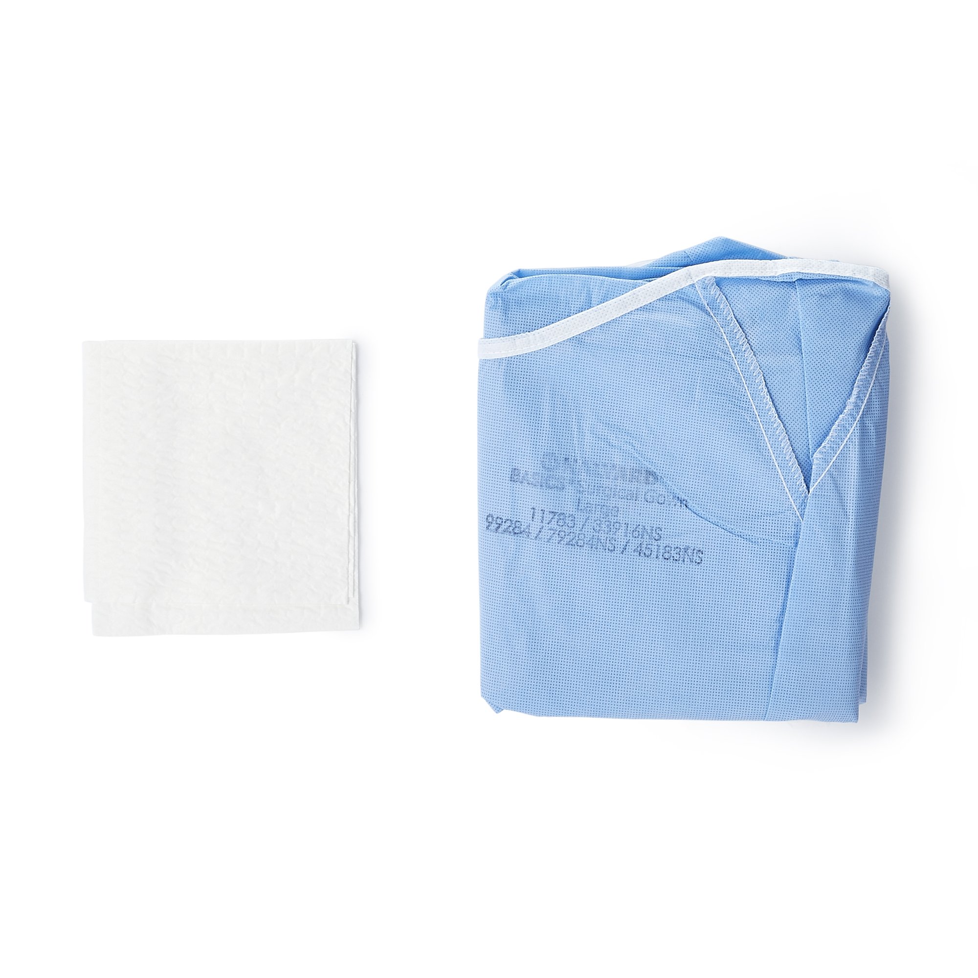 O&M Halyard Inc 99284 - Halyard Basics Nonreinforced Surgical Gown with Towel, Large, Blue - 1/Each, 20/Case