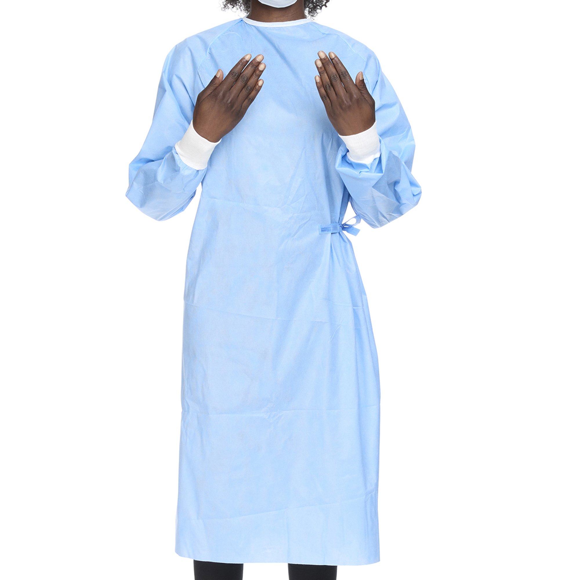 O&M Halyard Inc 99284 - Halyard Basics Nonreinforced Surgical Gown with Towel, Large, Blue - 1/Each, 20/Case