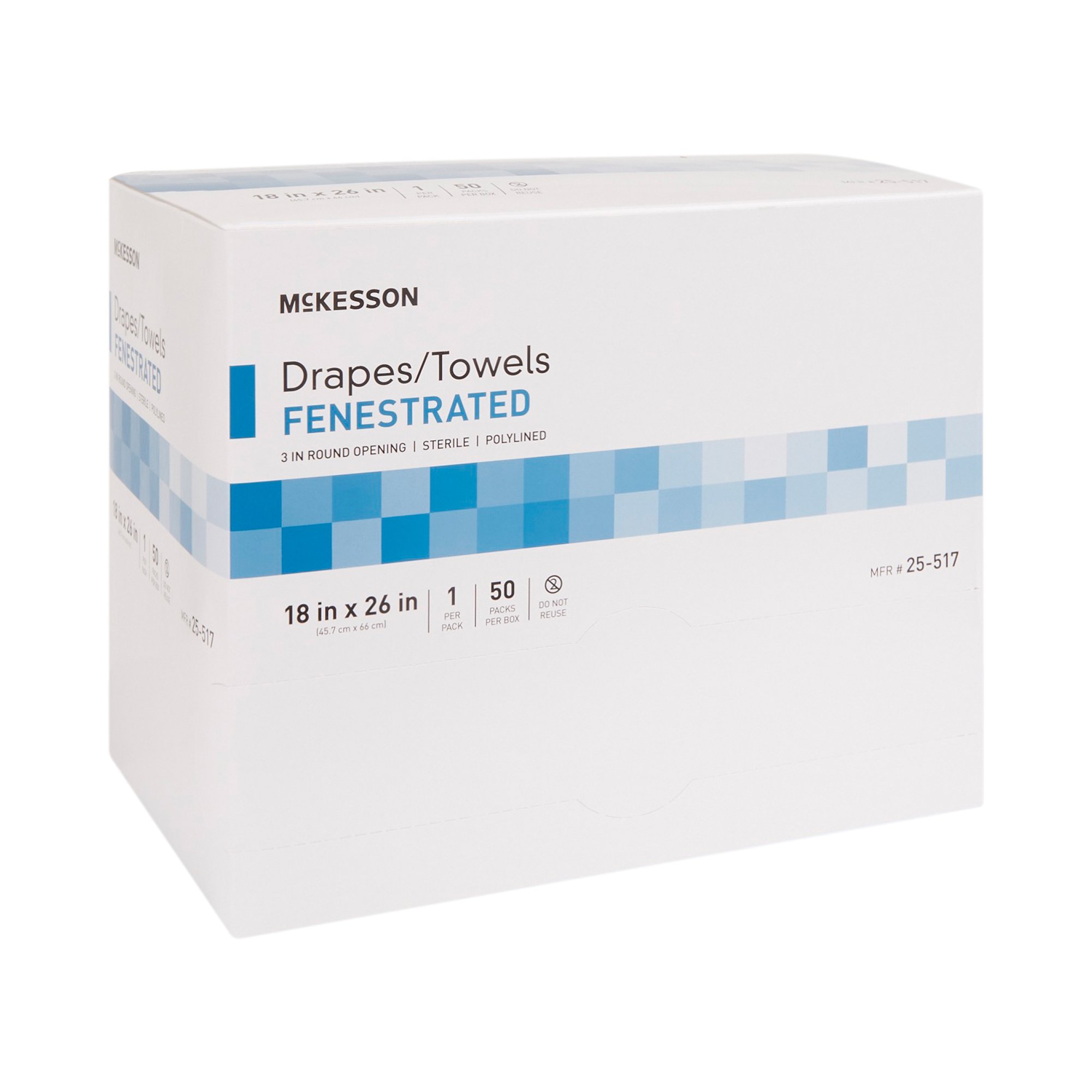 McKesson Brand 25-517 - McKesson Sterile Poly Lined Towel Drape, 18 x 26 Inch - 50/Box, 300/Case