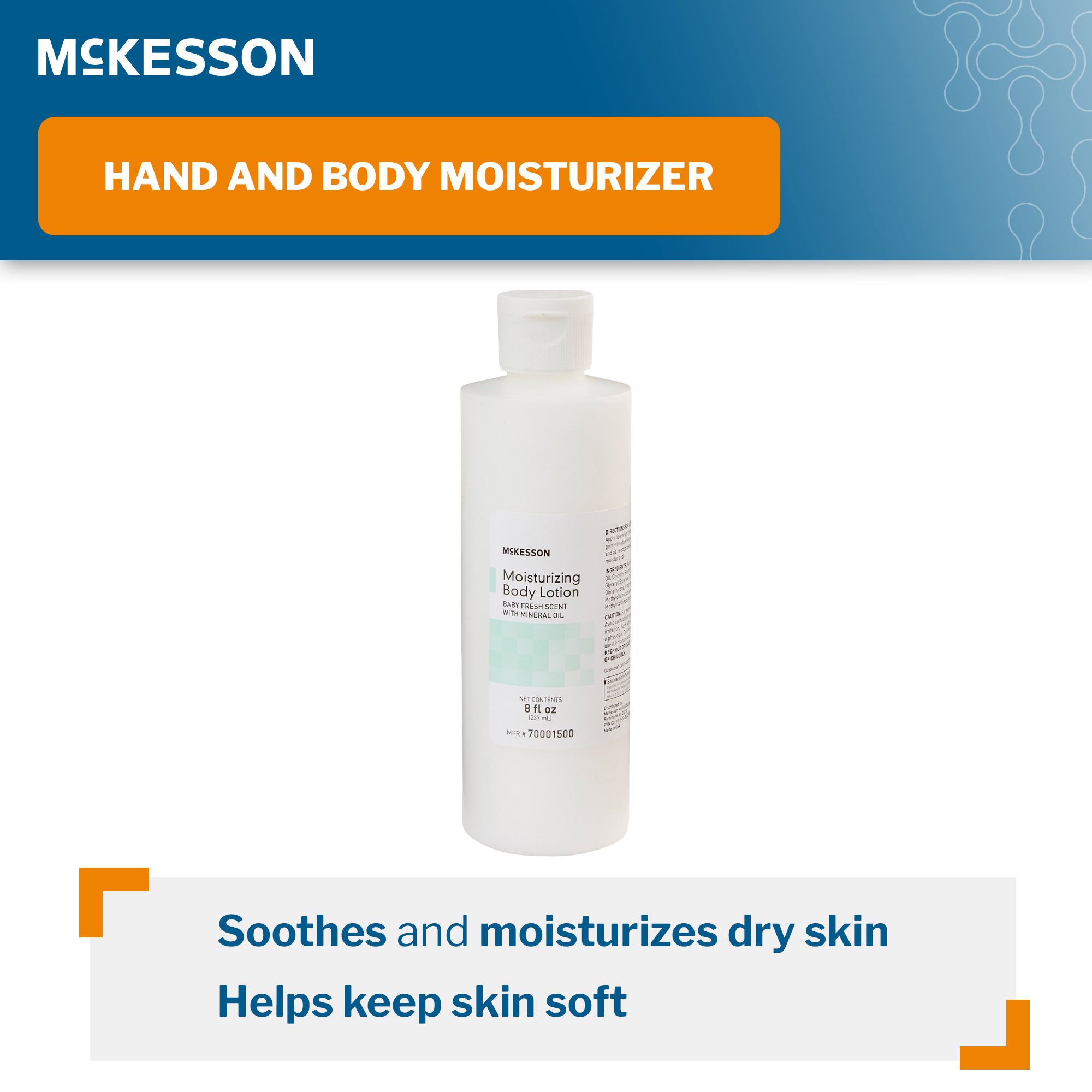 McKesson Brand - 70001500 McKesson Hand and Body Moisturizer