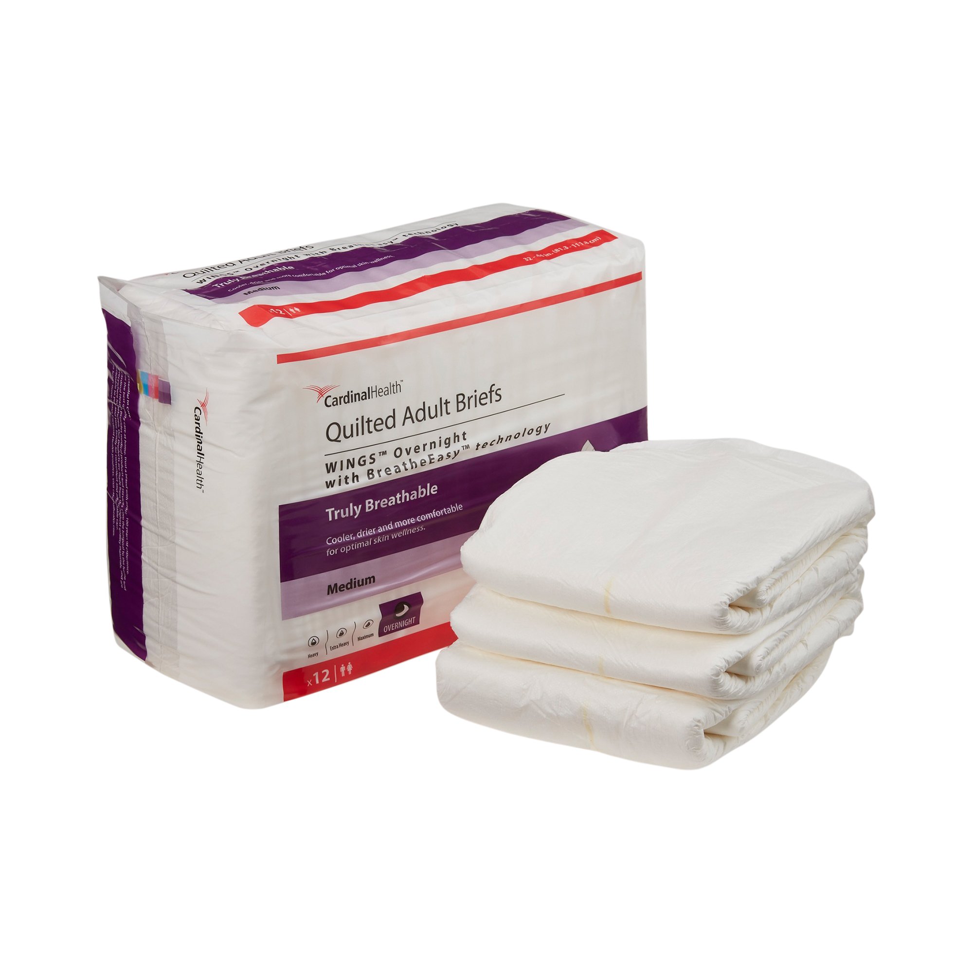 Cardinal - 67033 Wings™ Overnight Quilted Incontinence Brief