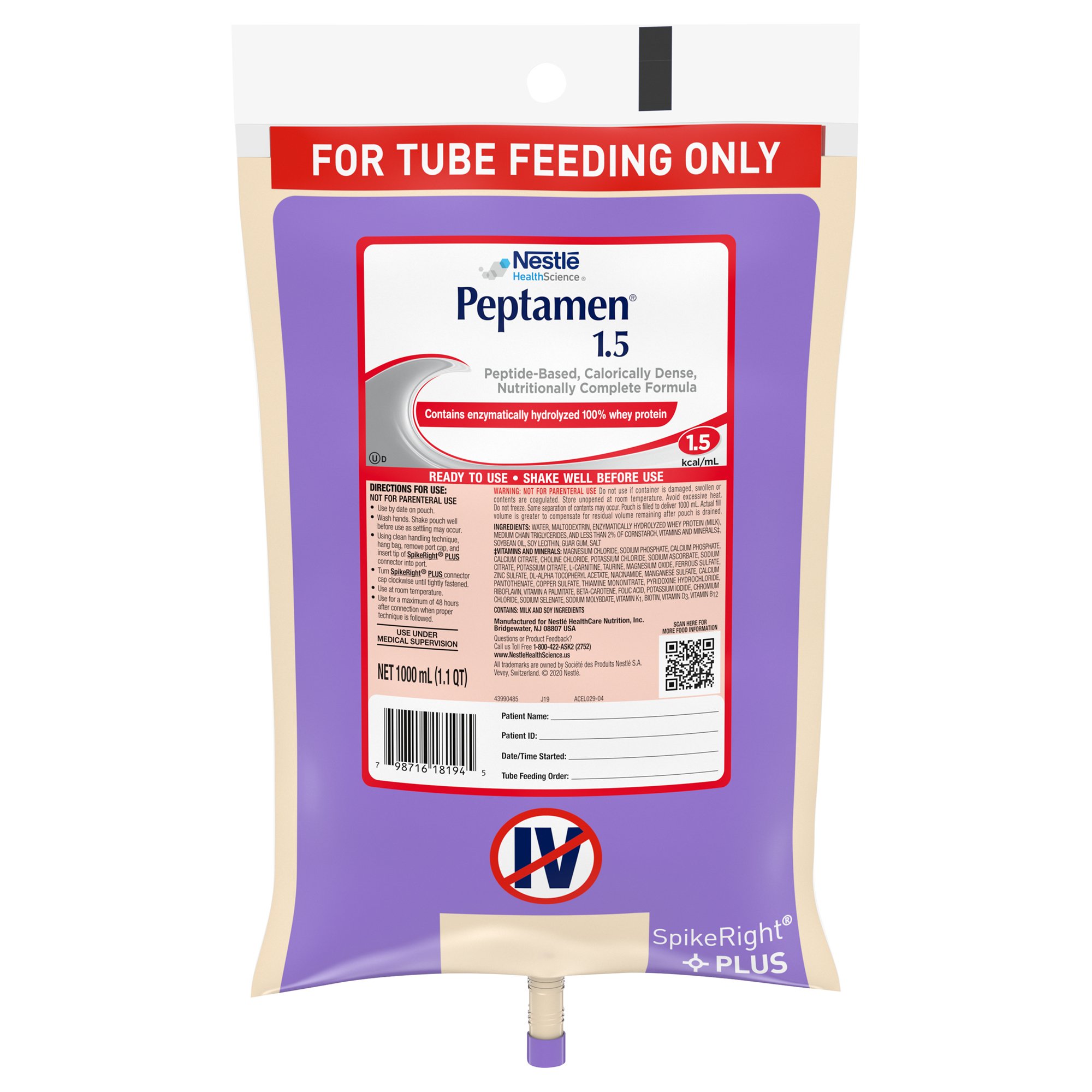 Nestle Healthcare Nutrition - 10798716281949 Peptamen® 1.5 Peptide-Based Nutritionally Complete Formula