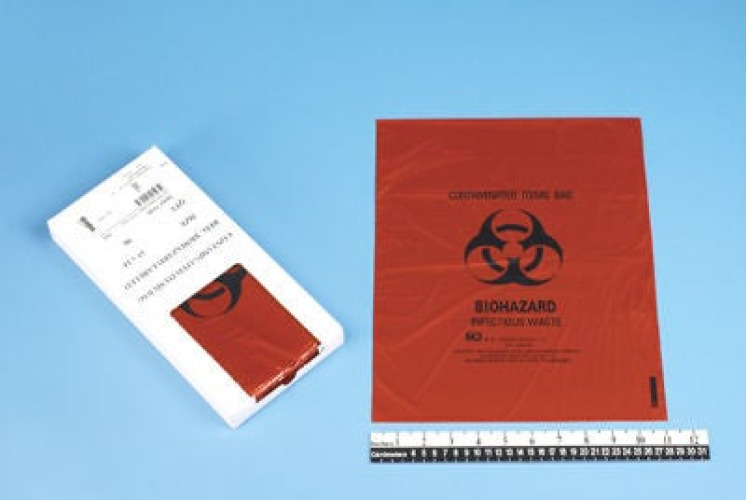 Health Care Logistics - 7446 Biohazard Waste Bag Biohazard Symbol / Infectious Waste Red 11 X 14 Inch