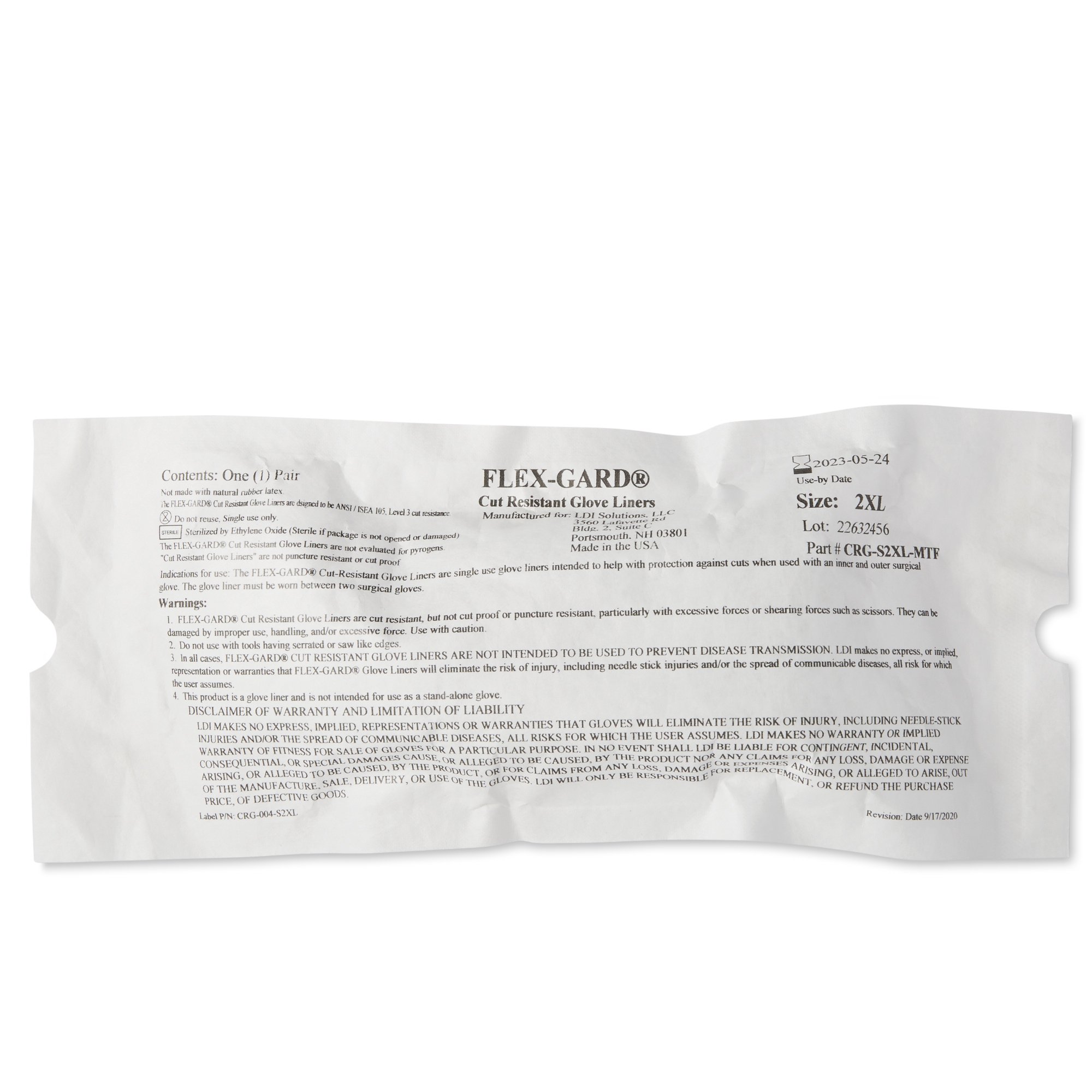 Flex-Gard Cut Resistant Glove Liner CRG-S2XL-MTF by LDI