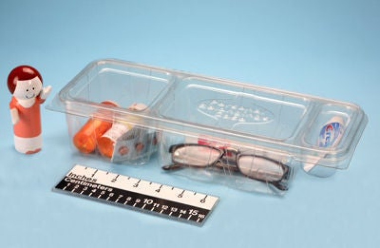 Health Care Logistics - 17686 Patient Belongings Container HCL® 3 X 5-1/4 X 12-1/4 Inch Plastic Hinged Lid Clear