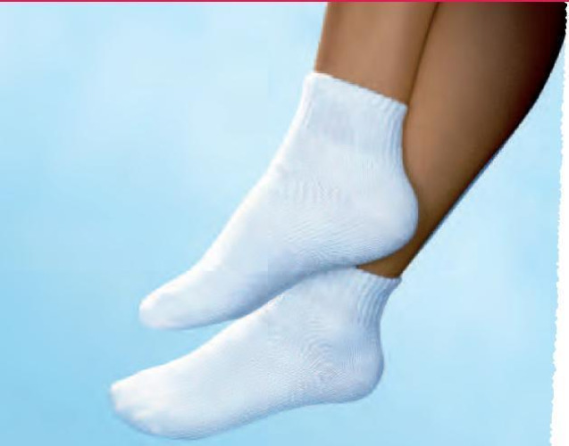 BSN Medical - 110878 Diabetic Compression Socks Jobst® Sensifoot™ Mini Crew Ankle High Large White Closed Toe