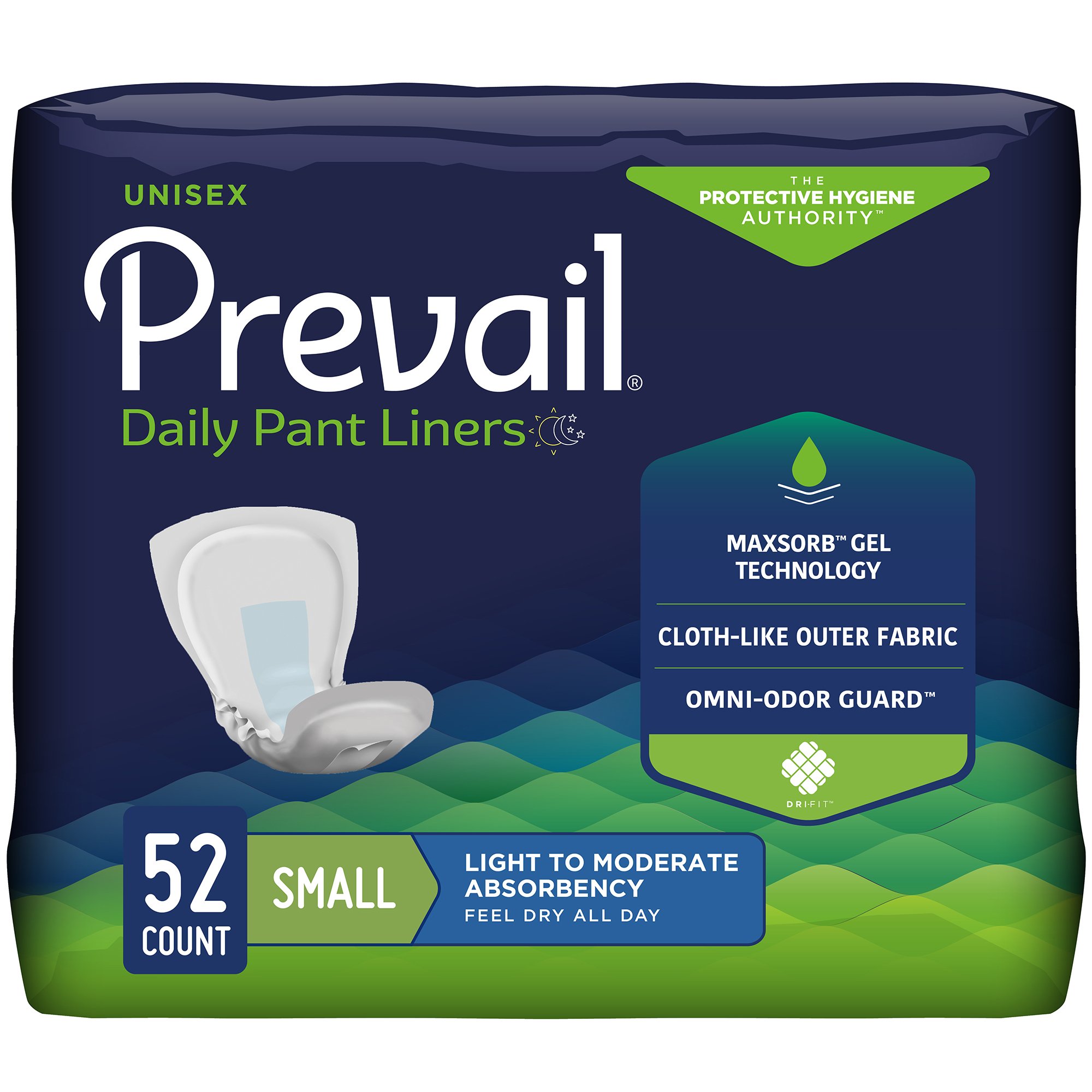 First Quality Products LLC PL-100-1 - Prevail® Daily Pant Liners Light/Moderate Bladder Control Pad, 12.5-Inch Length - 1/Bag, 4/Case