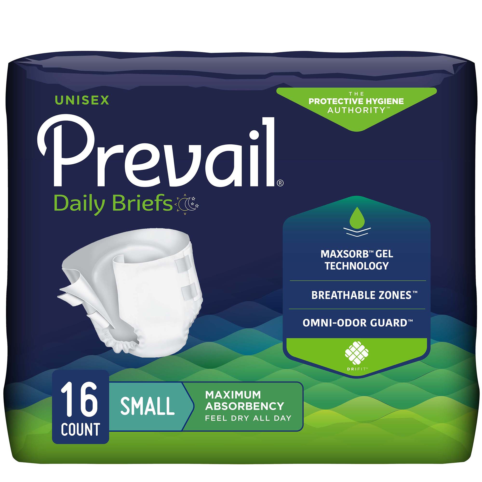 First Quality Products LLC PV-011 - Prevail® Maximum Incontinence Brief, Small - 1/Bag, 6/Case