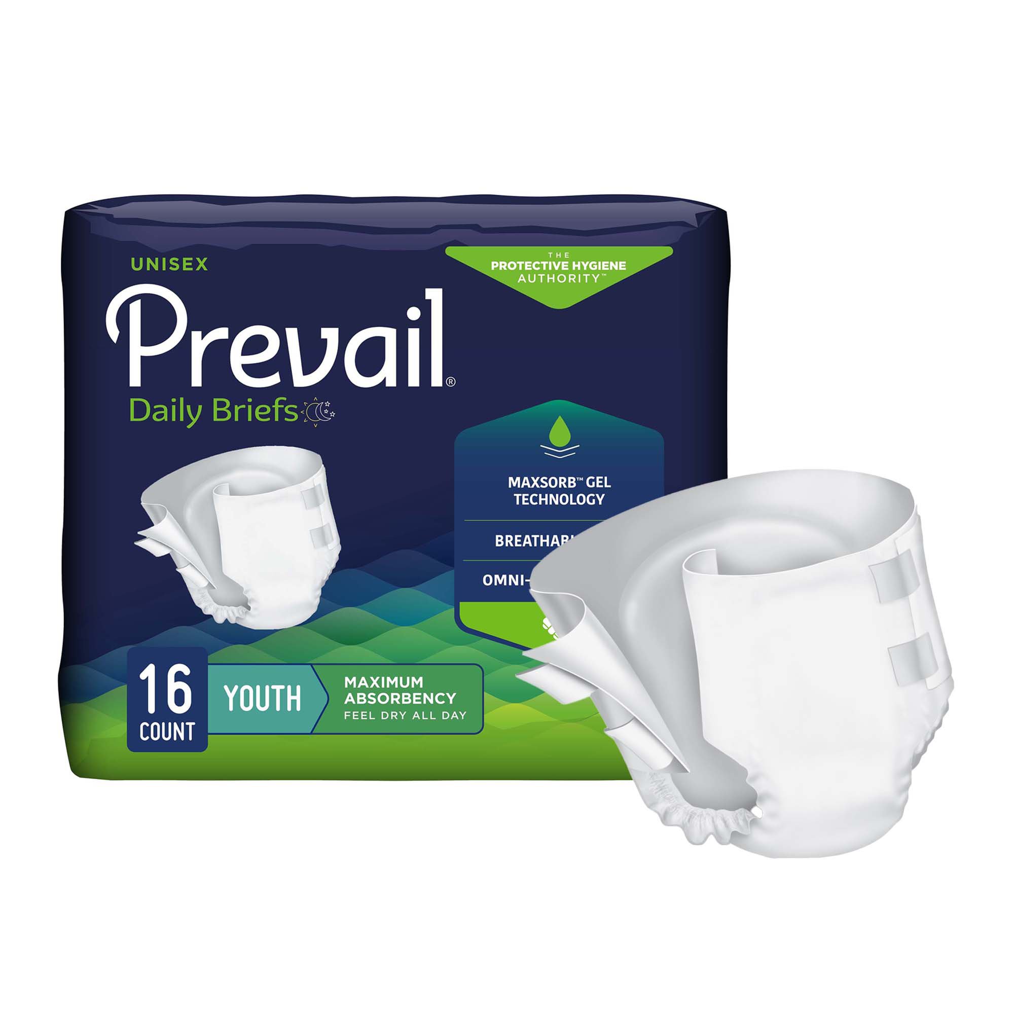 First Quality Products LLC PV-015 - Prevail® Maximum Incontinence Brief, Extra Small (Youth) - 1/Bag, 6/Case
